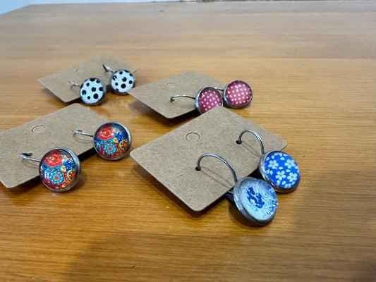 Set of x4 Round Earrings - Mixed colours