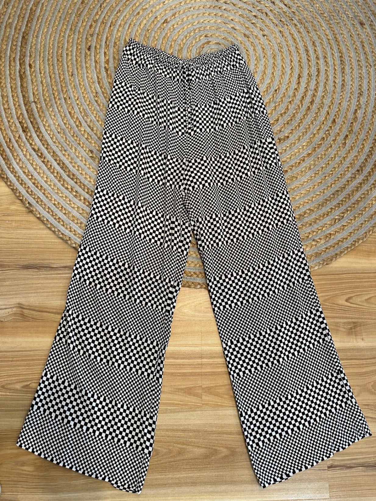 Mineral - Wide-leg Pants - Size 10 - Brown + Cream