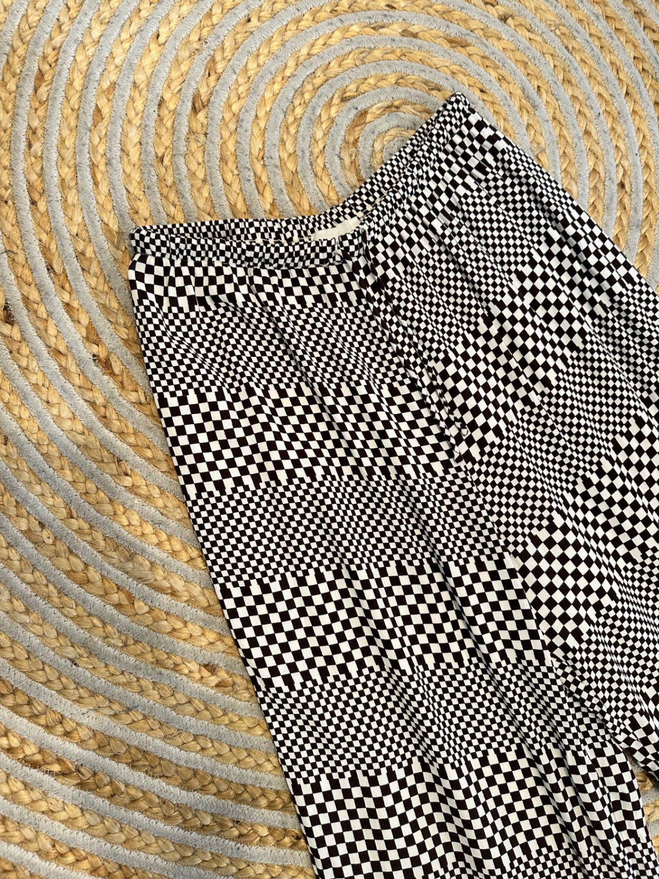 Mineral - Wide-leg Pants - Size 10 - Brown + Cream