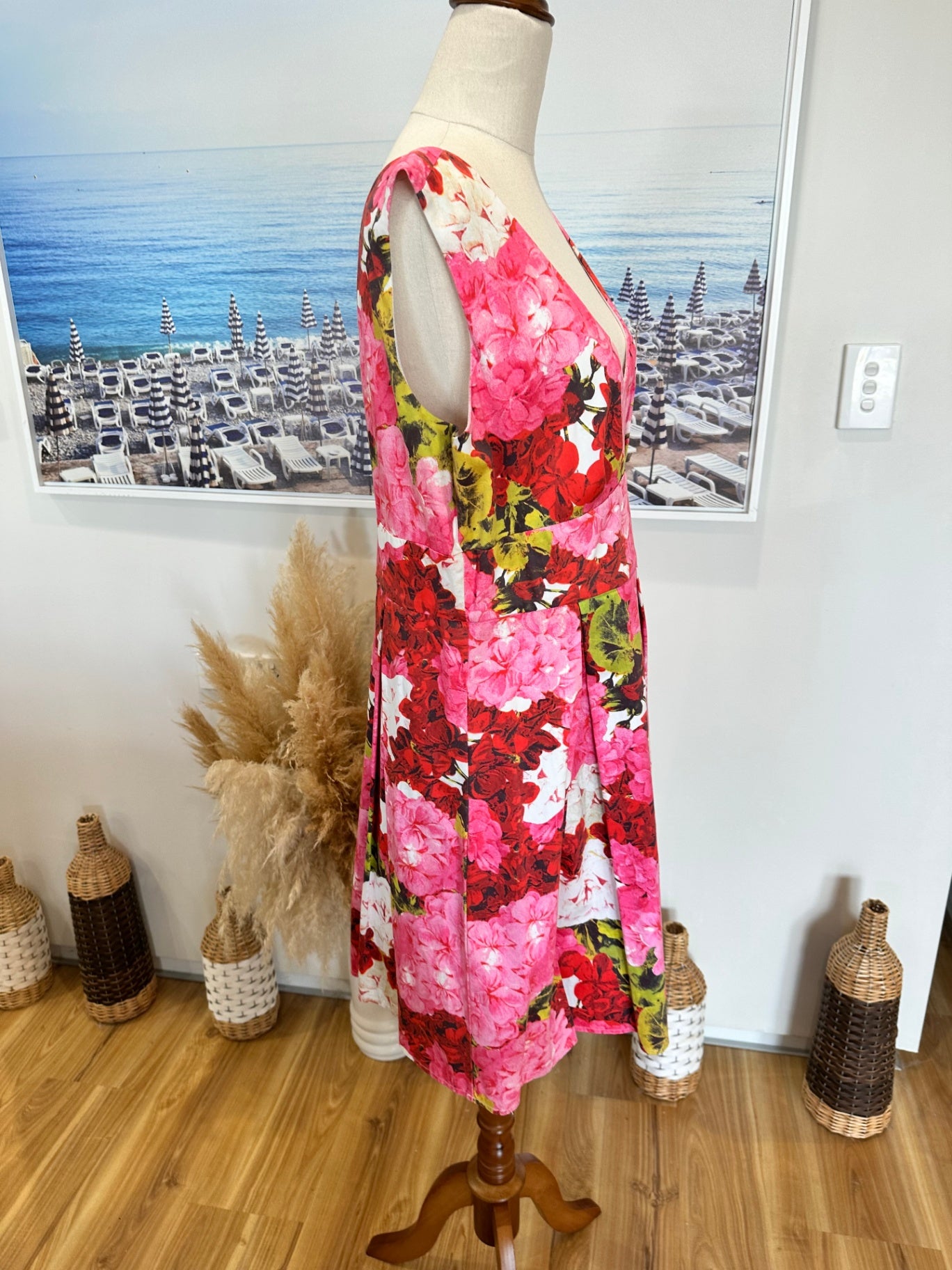 Stella - Pink Hydrangea Shift Dress - Size 14 