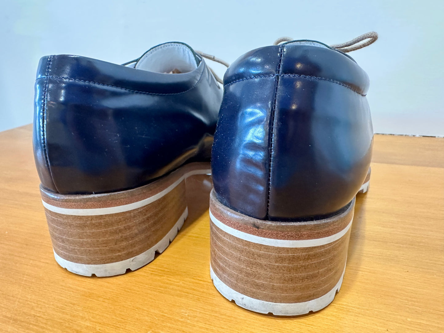 Beau Coops - Leather Court Shoes - Size EU 41 - Navy Blue