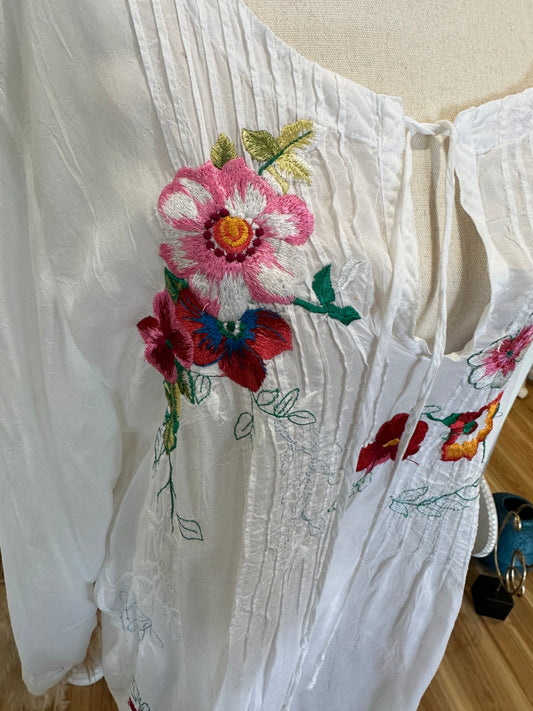 Johnny Was - Bohemian Blouse - Extra Large - White