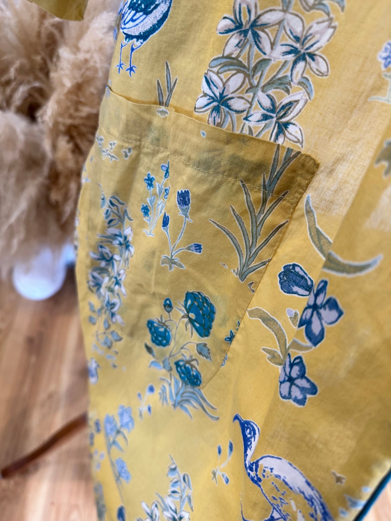 Design Republic - 100% Cotton Kaftan - Medium / Large - Mustard & Teal