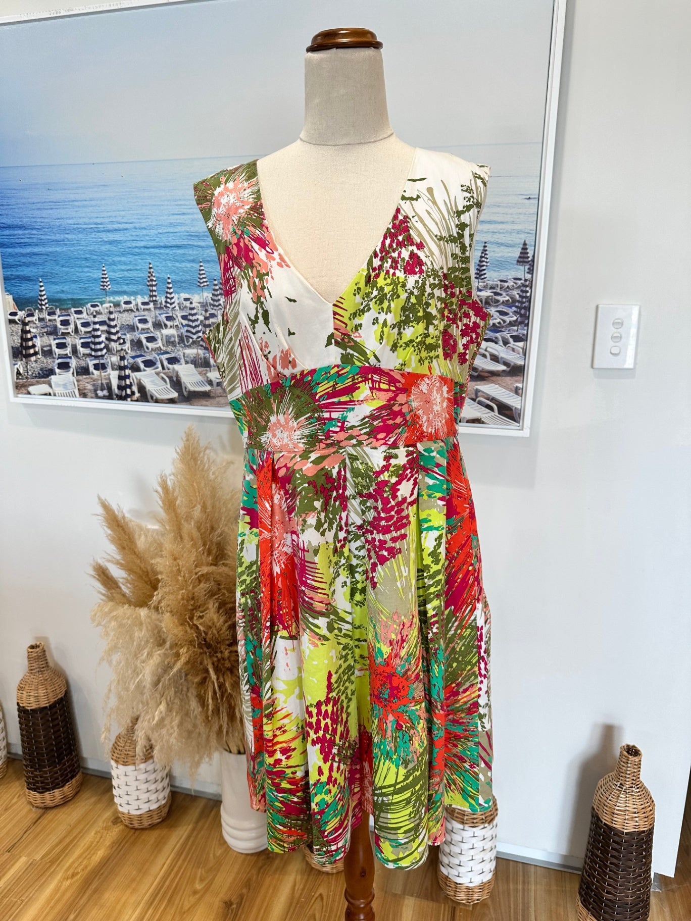 Stella - Shift Dress - Size 14 - Bright Multicolour