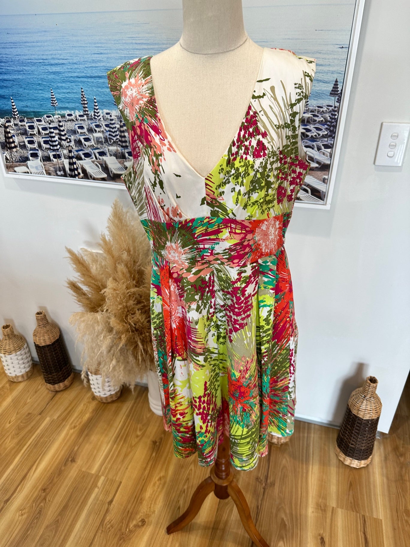 Stella - Shift Dress - Size 14 - Bright Multicolour