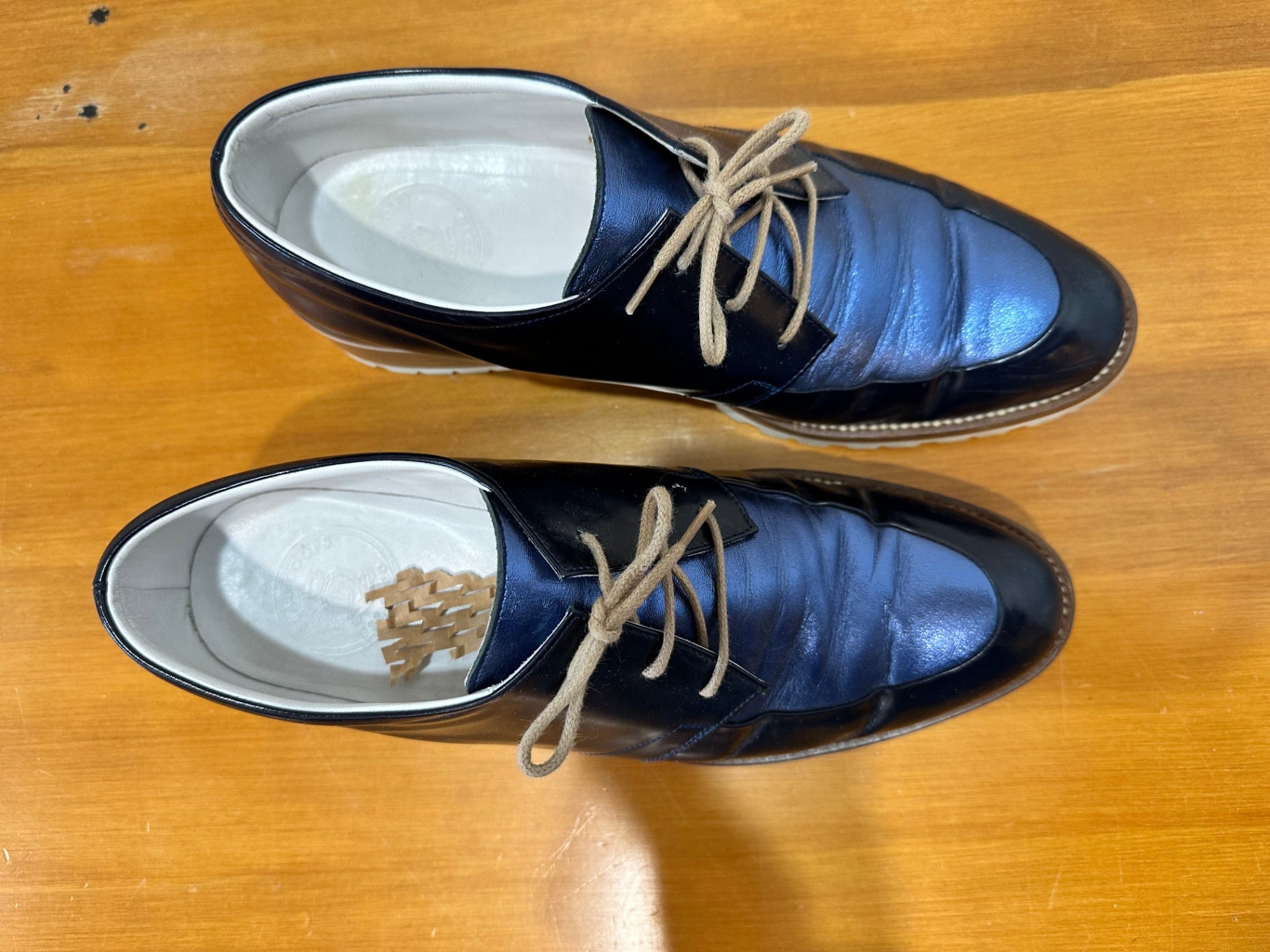 Beau Coops - Leather Court Shoes - Size EU 41 - Navy Blue