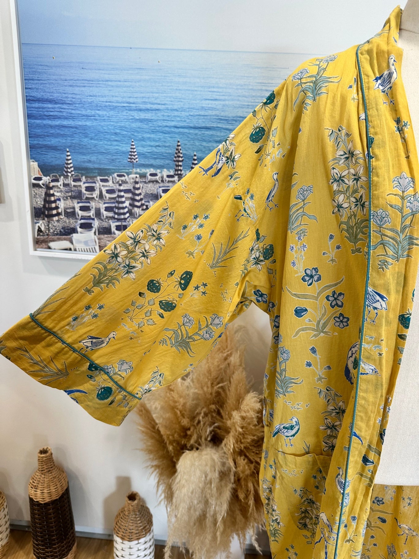 Design Republic - 100% Cotton Kaftan - Medium / Large - Mustard & Teal