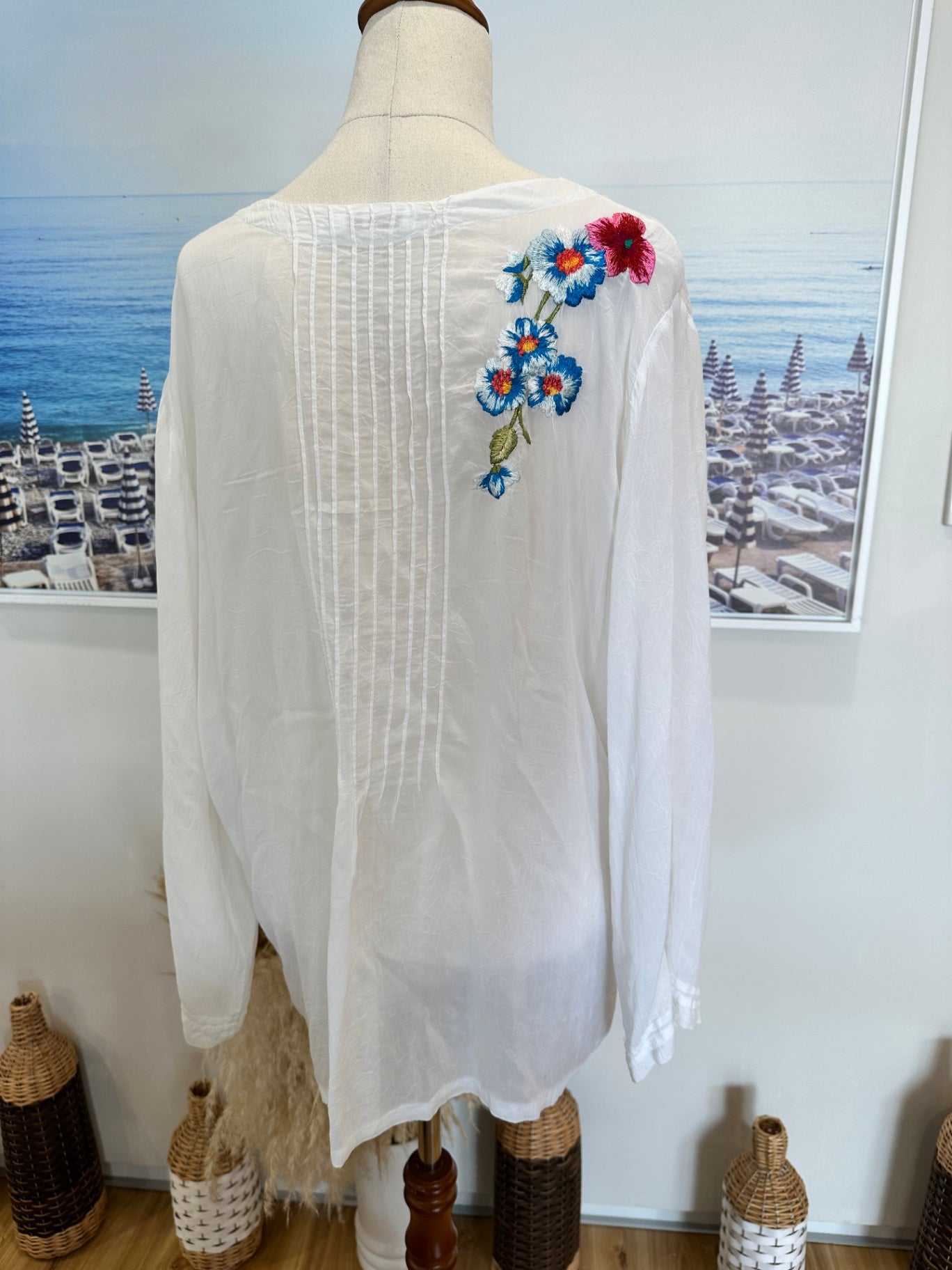 Johnny Was - Bohemian Blouse - Extra Large - White