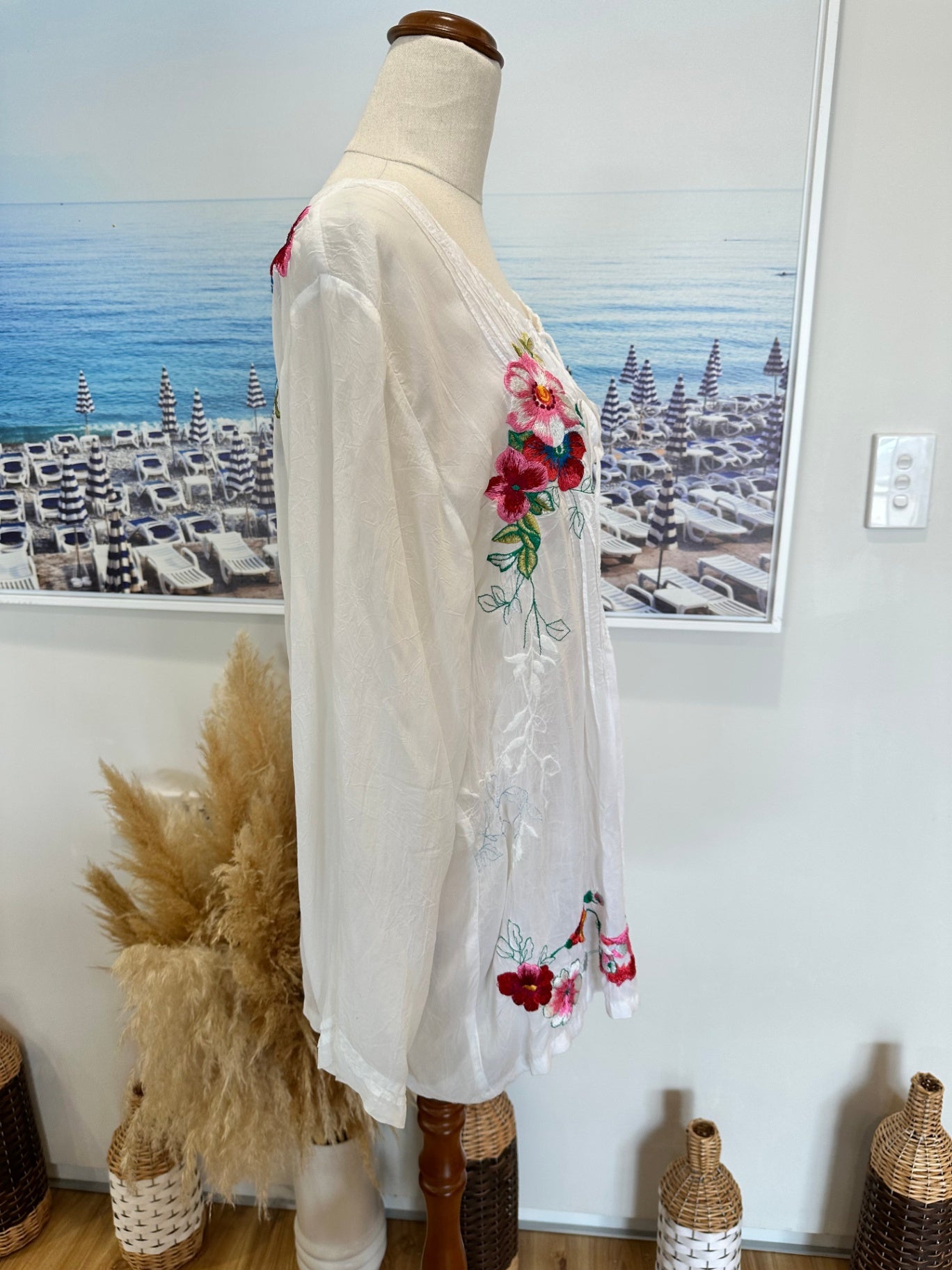 Johnny Was - Bohemian Blouse - Extra Large - White