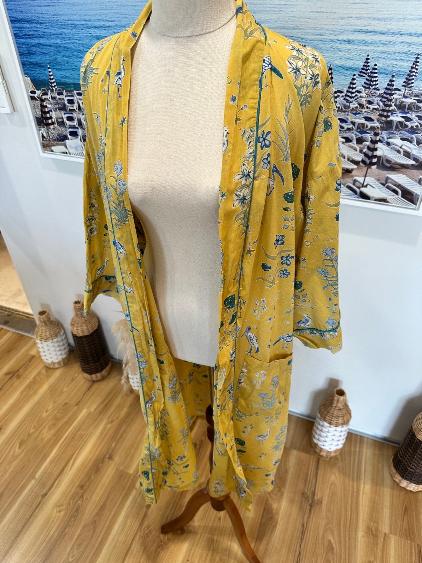 Design Republic - 100% Cotton Kaftan - Medium / Large - Mustard & Teal