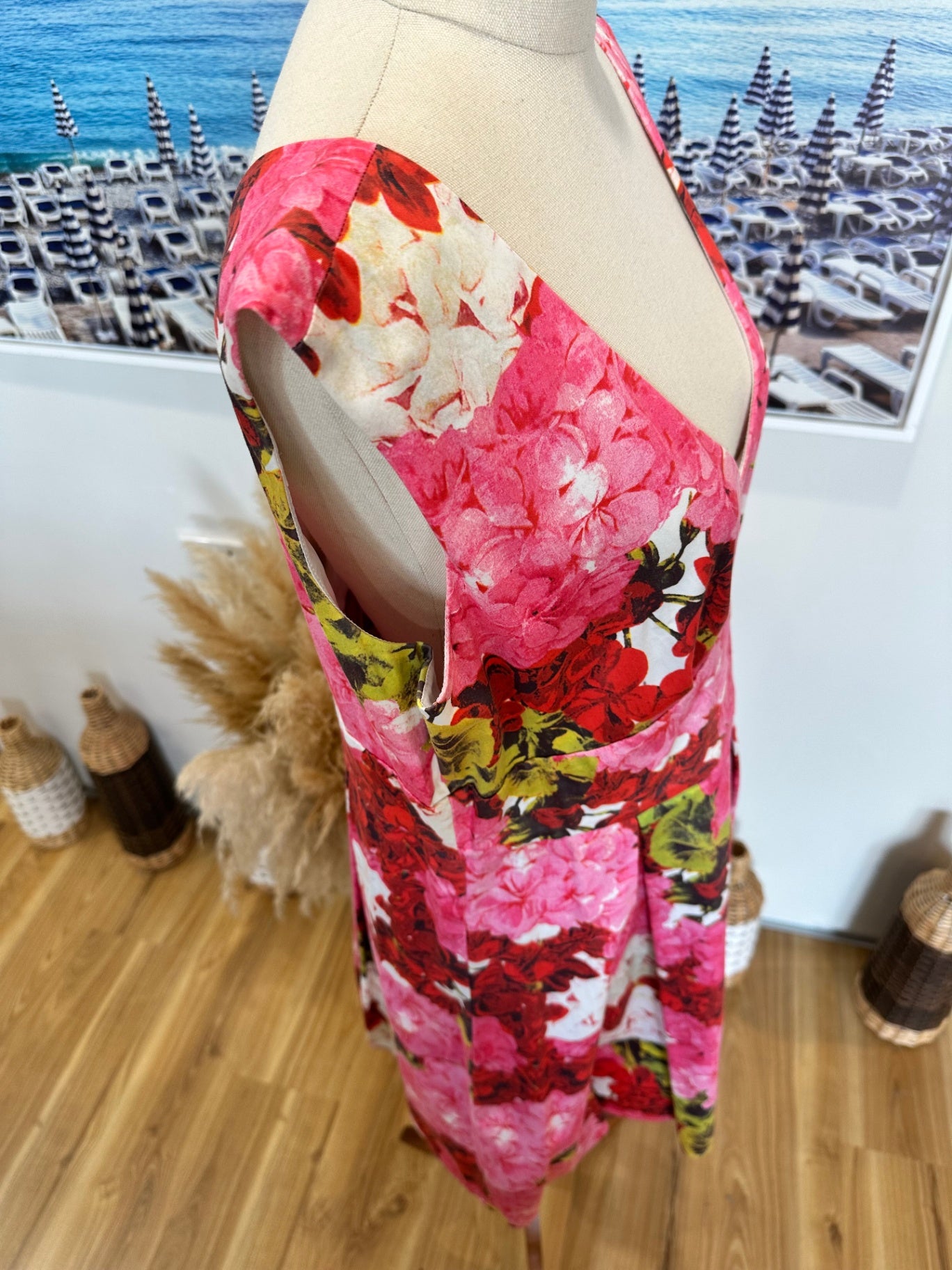 Stella - Pink Hydrangea Shift Dress - Size 14 