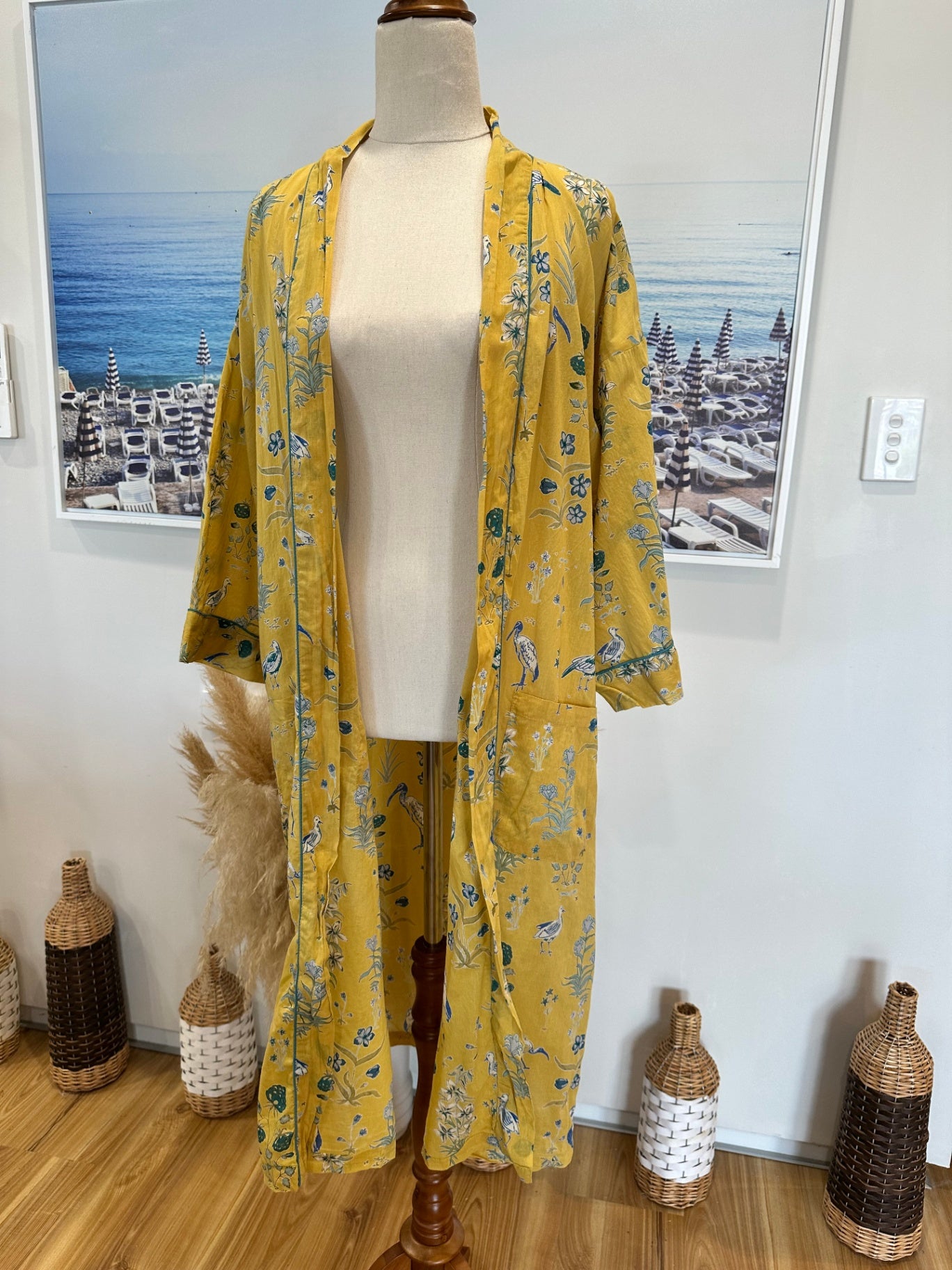 Design Republic - 100% Cotton Kaftan - Medium / Large - Mustard & Teal