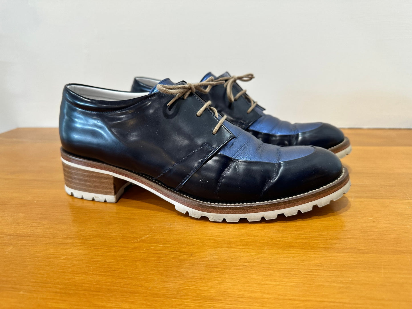 Beau Coops - Leather Court Shoes - Size EU 41 - Navy Blue