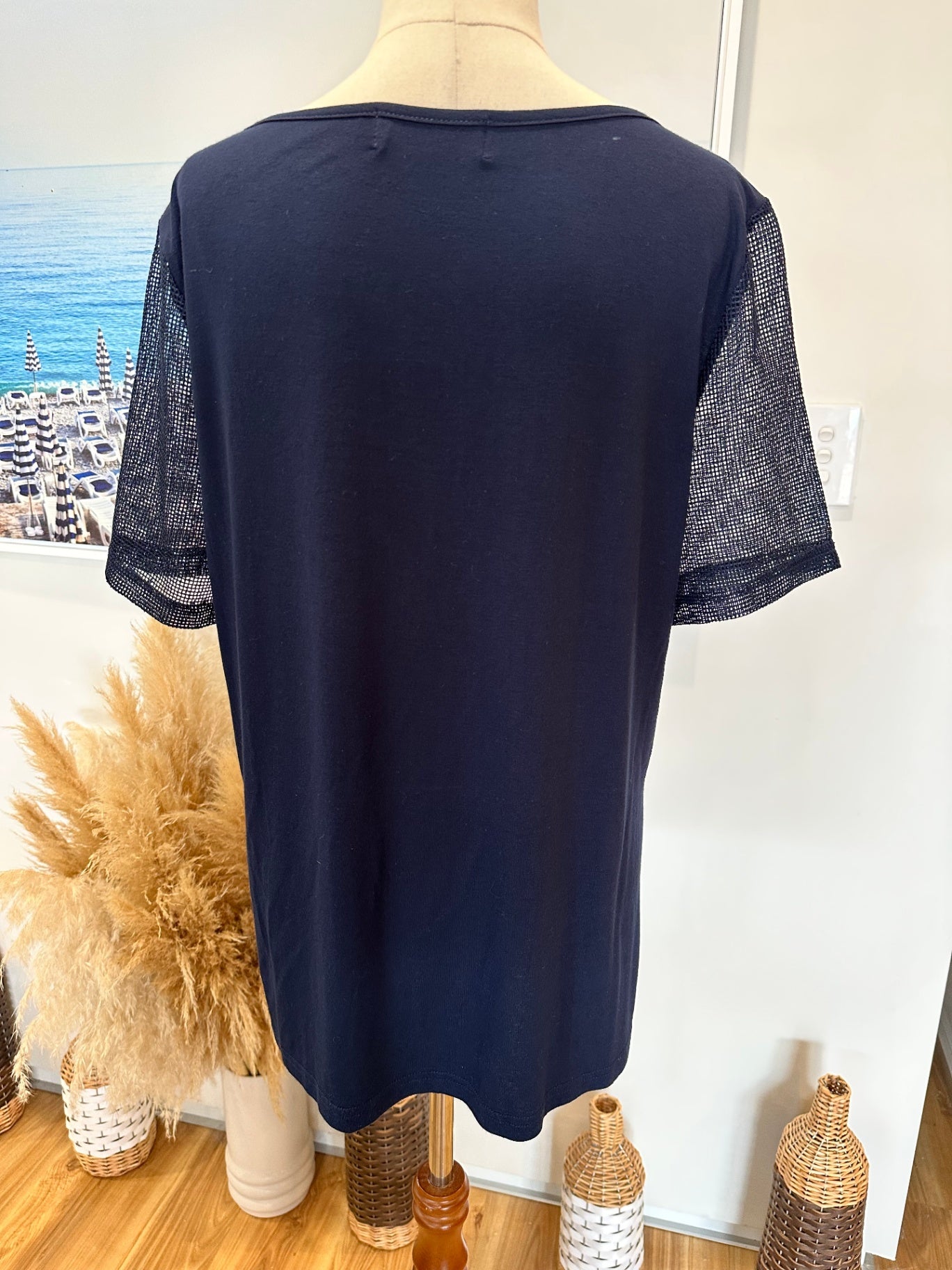 Holmes + Fallon - Diamante Top - Extra Large - Navy blue