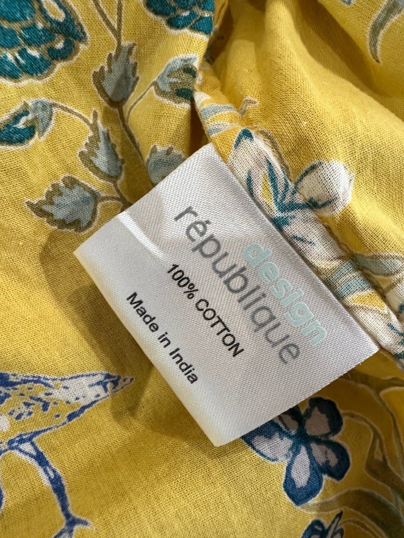 Design Republic - 100% Cotton Kaftan - Medium / Large - Mustard & Teal