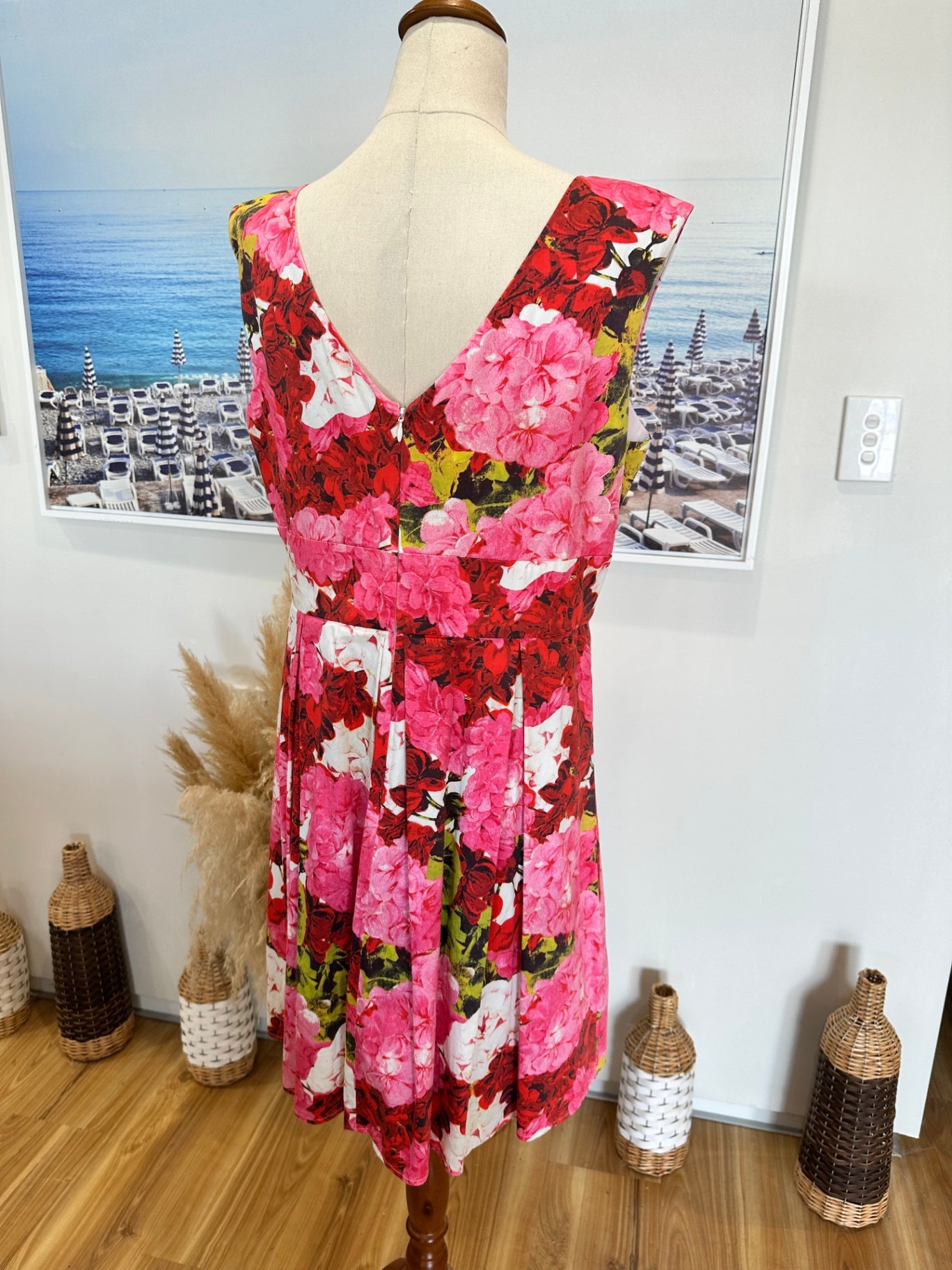 Stella - Pink Hydrangea Shift Dress - Size 14 