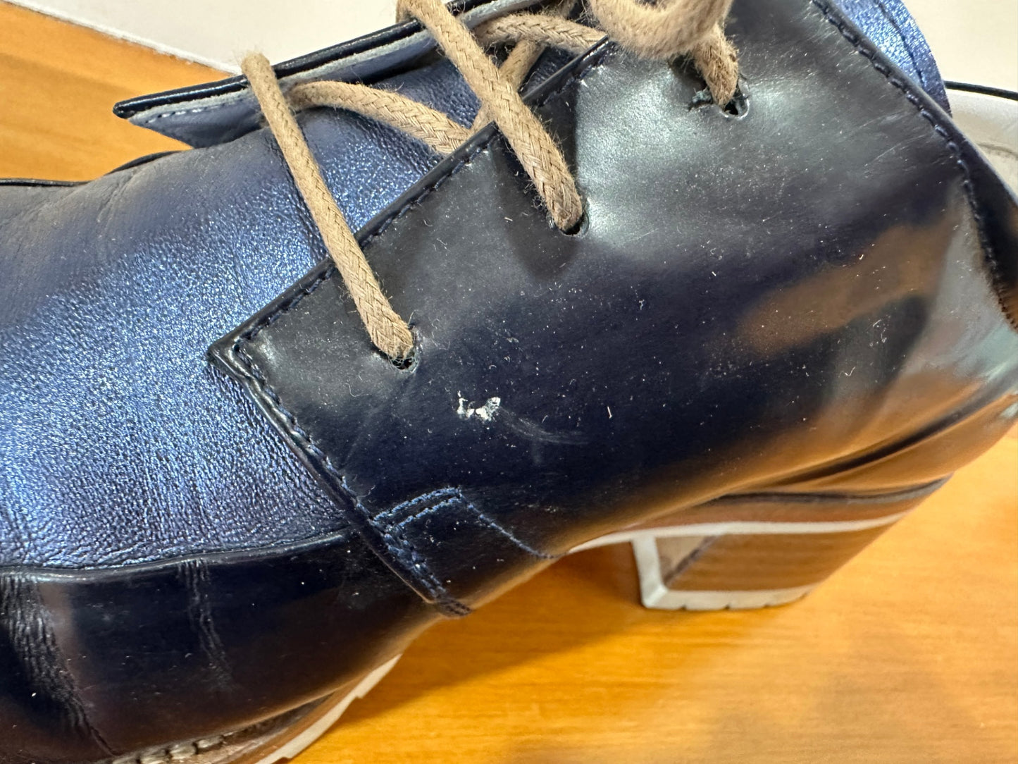 Beau Coops - Leather Court Shoes - Size EU 41 - Navy Blue