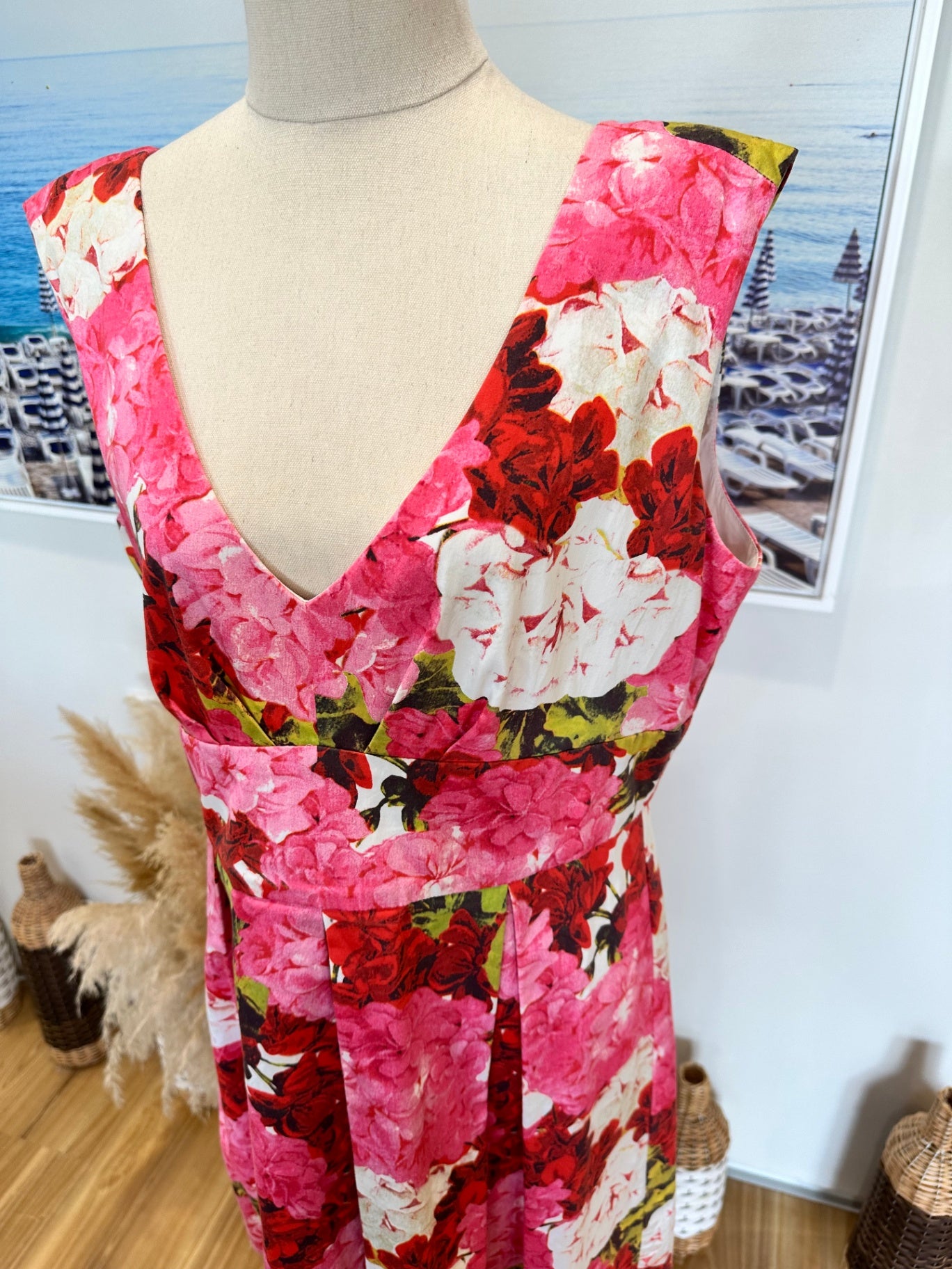 Stella - Pink Hydrangea Shift Dress - Size 14 