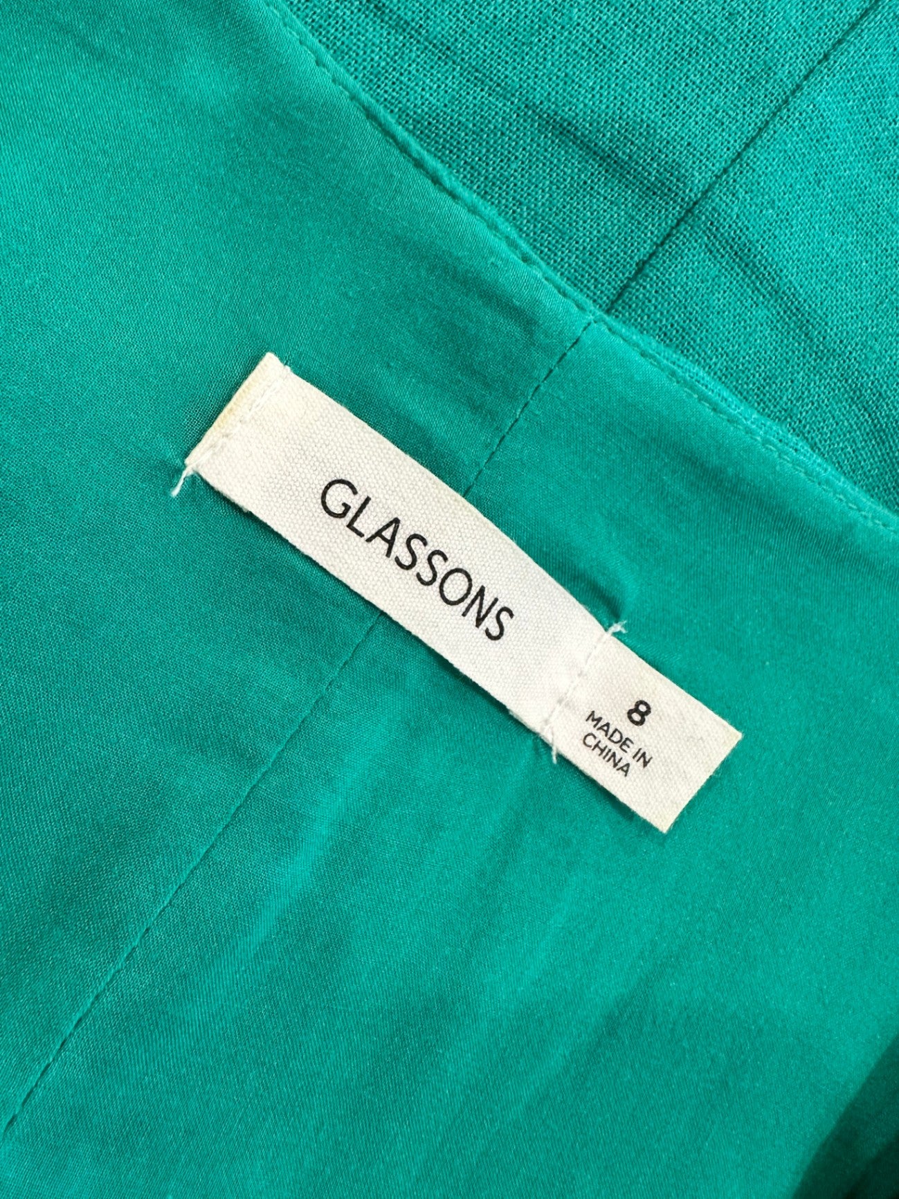 Glassons - Linen Blend - Teal Dress - Size 8 