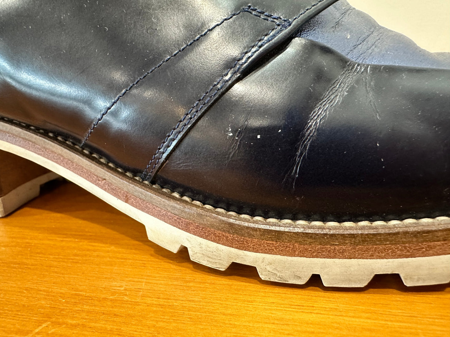 Beau Coops - Leather Court Shoes - Size EU 41 - Navy Blue