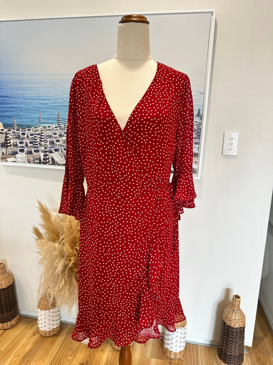 Red w White Dots Dress - Small / Medium 