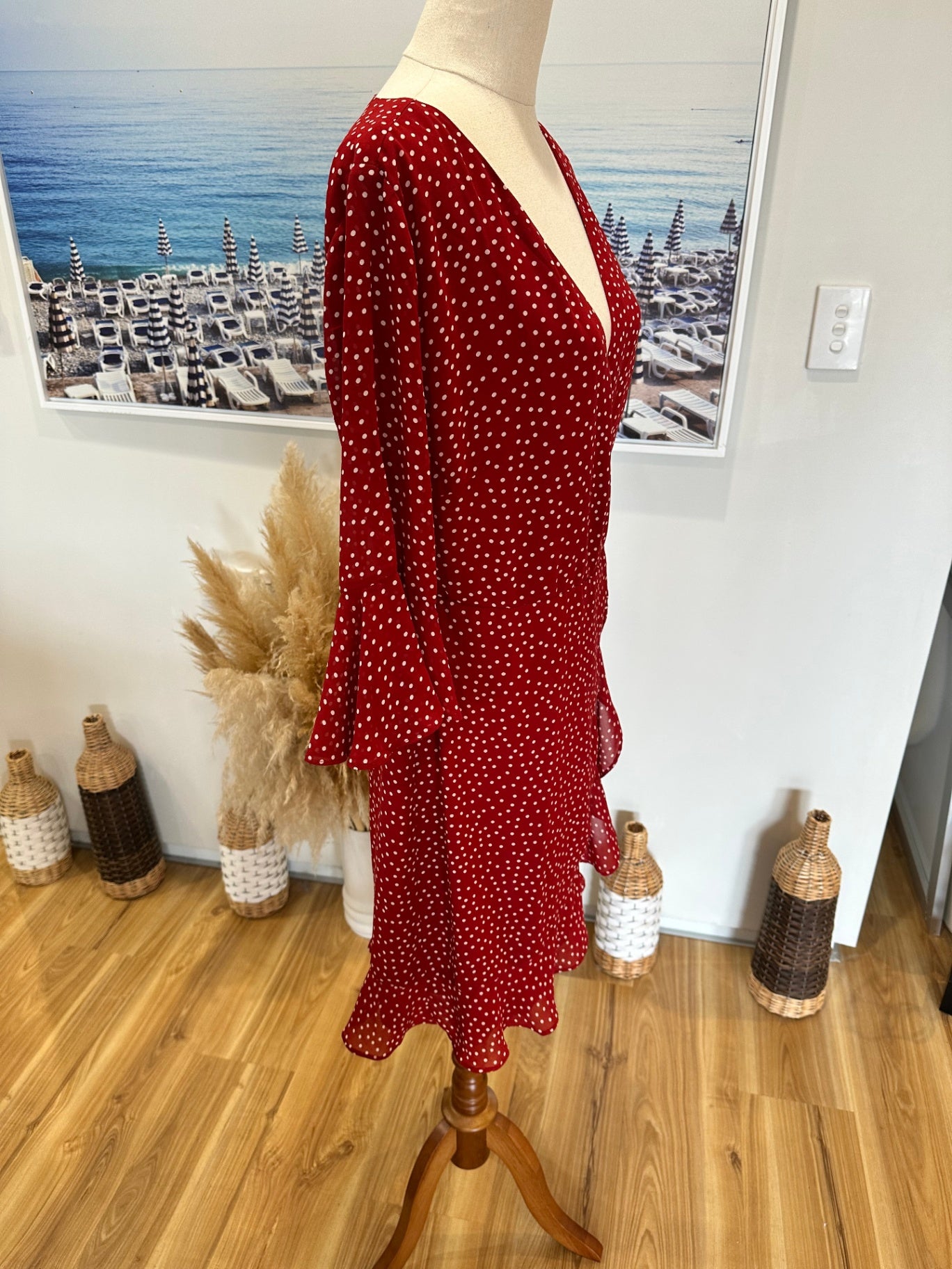Red w White Dots Dress - Small / Medium 