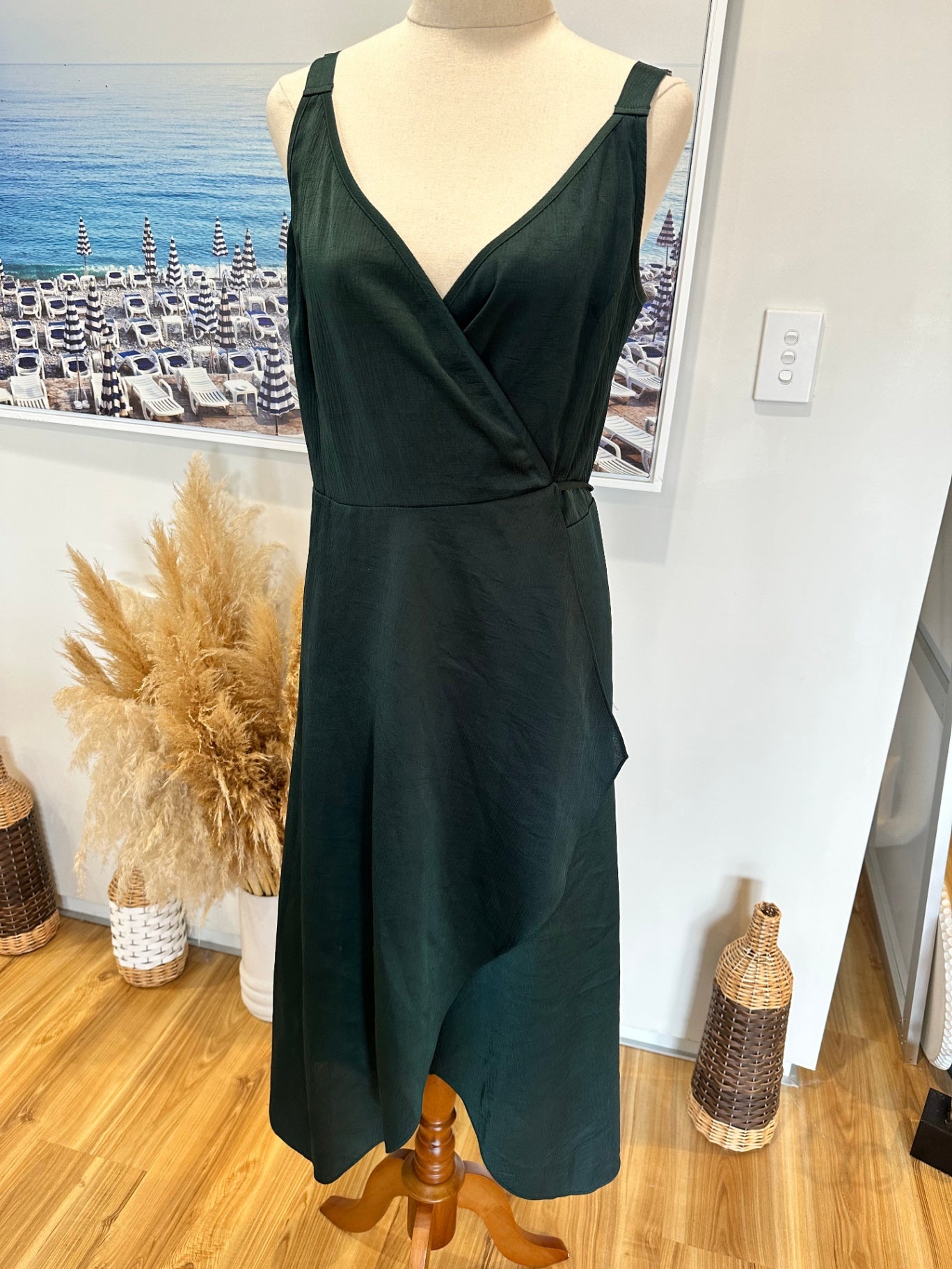 Wrap Dress - Small / Medium - Emerald Green