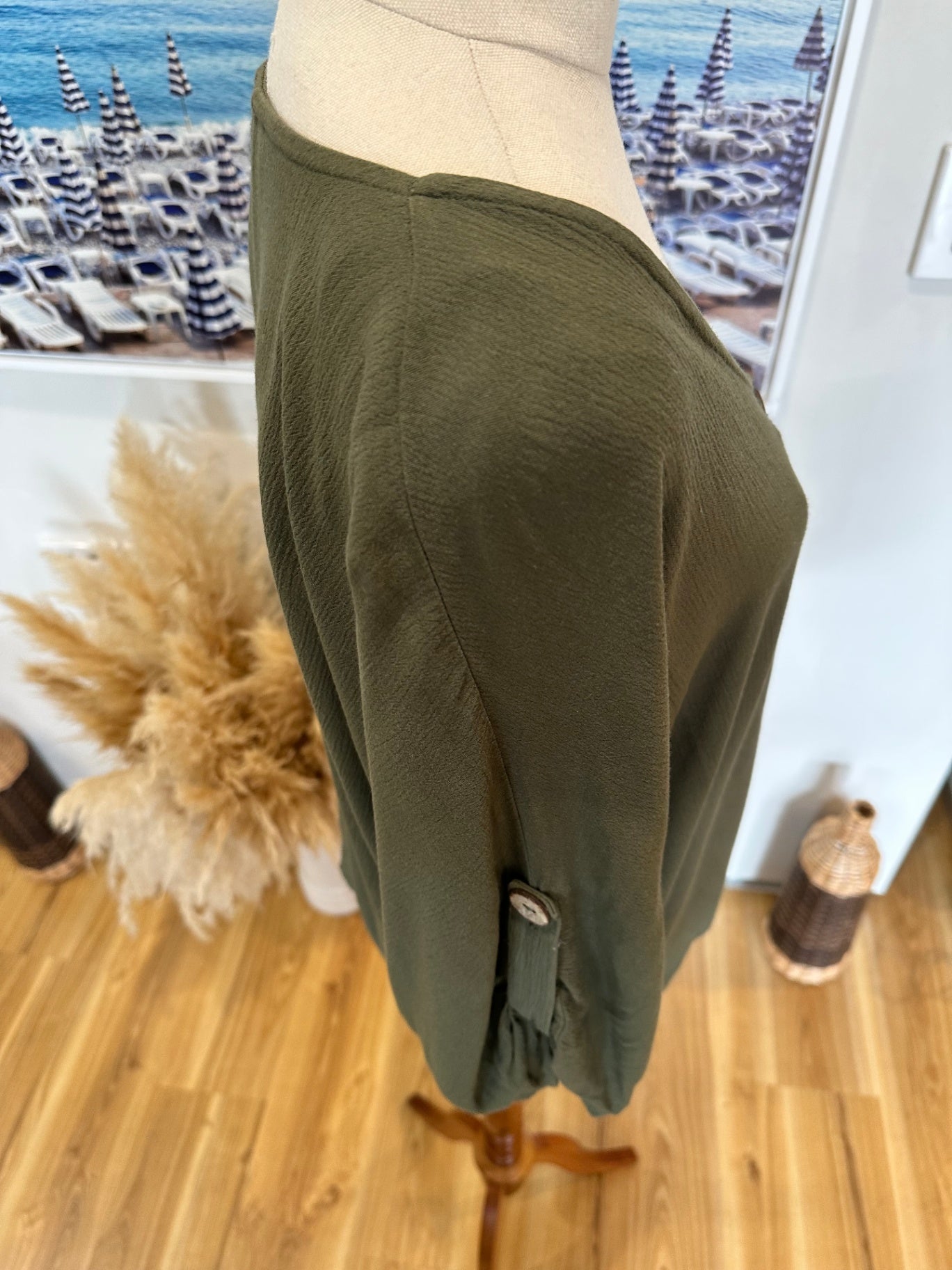 B.Young - Batwing Top - Size 10 - Olive Green