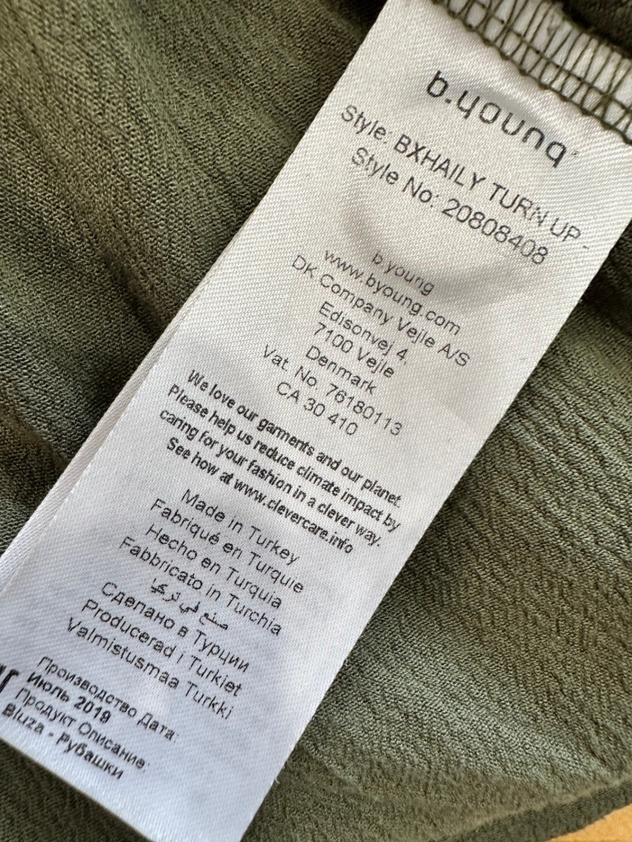 B.Young - Batwing Top - Size 10 - Olive Green