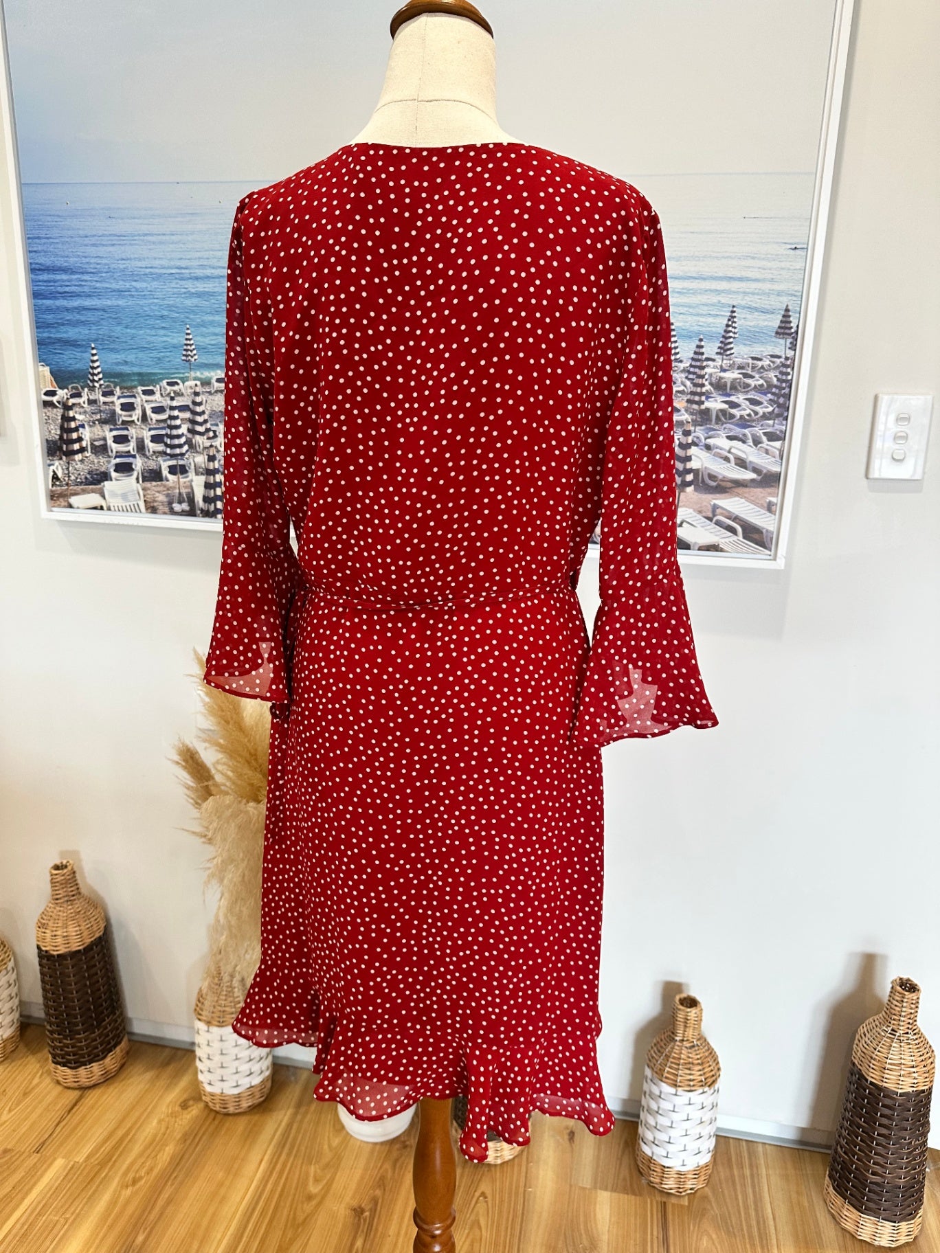 Red w White Dots Dress - Small / Medium 