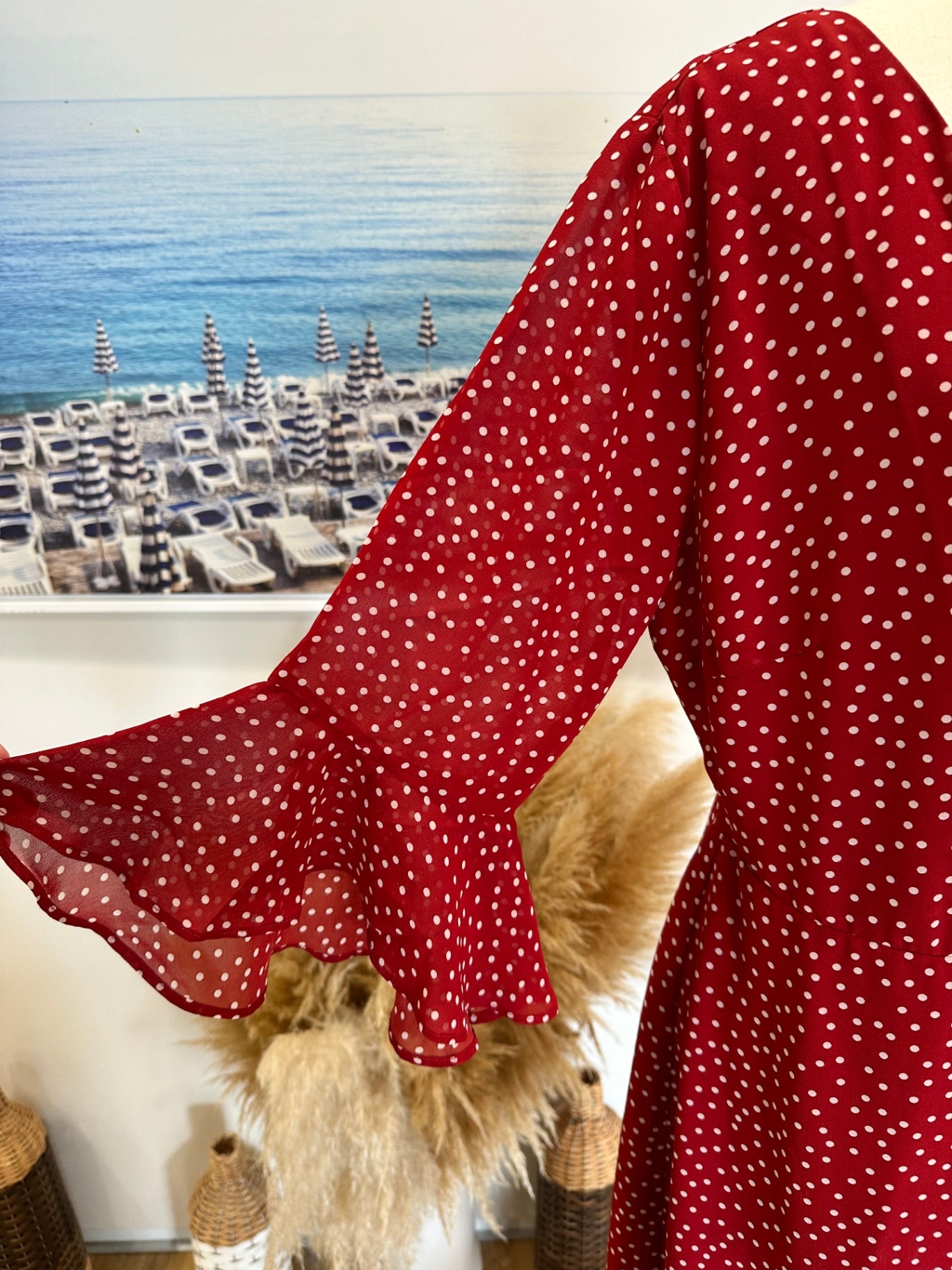 Red w White Dots Dress - Small / Medium 