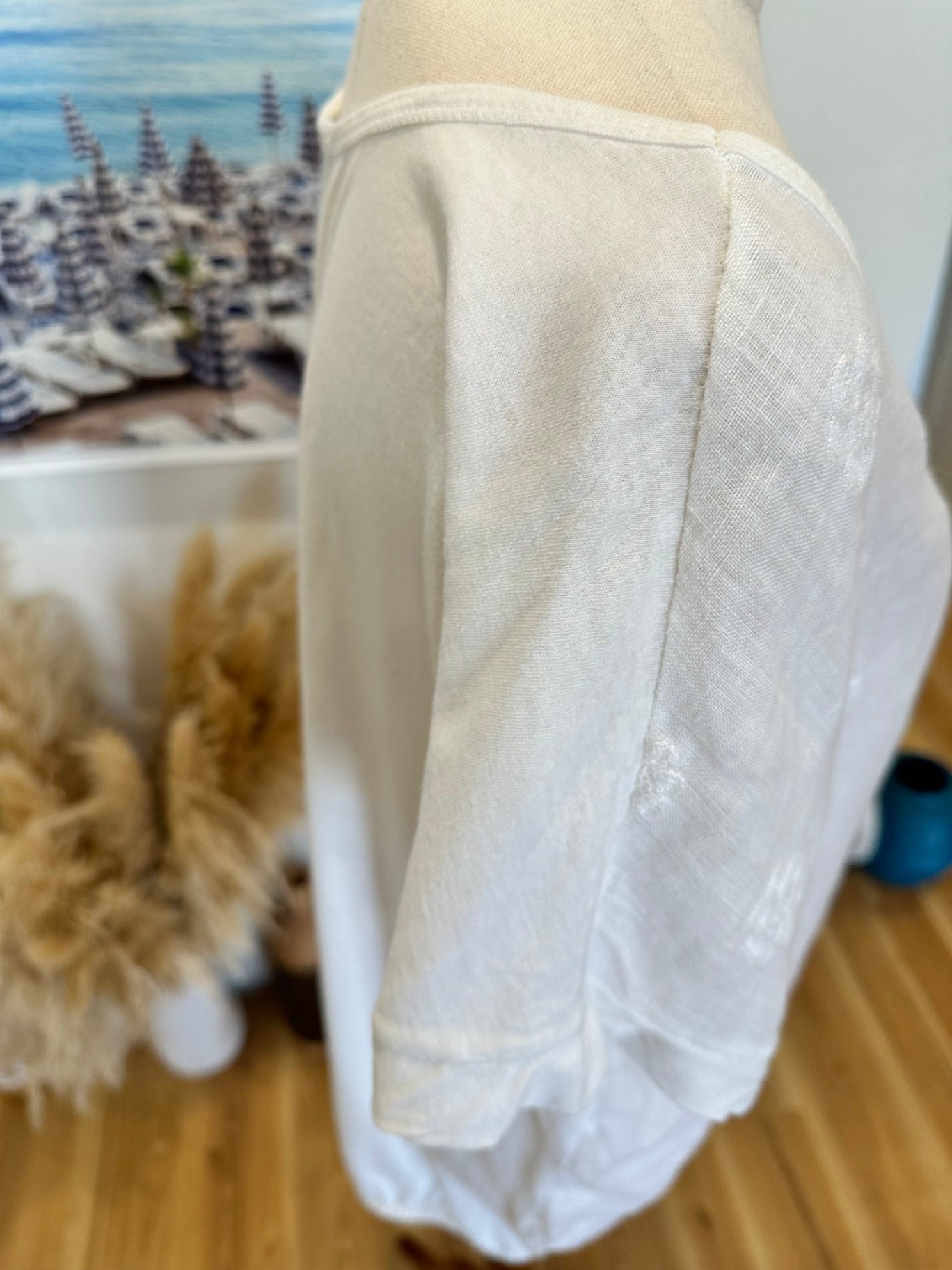 Adele Altman - Linen Blouse - Medium / Large White