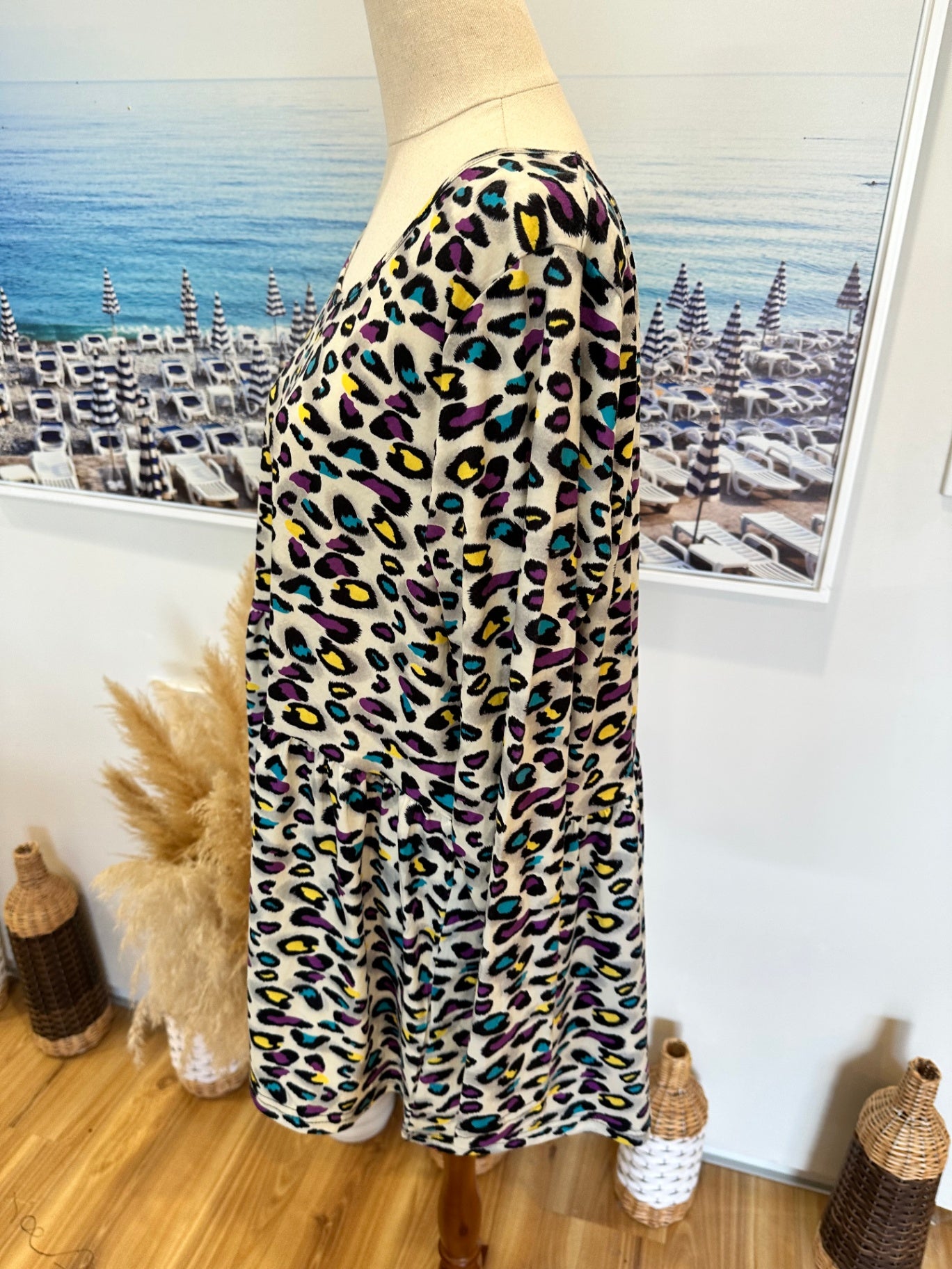 K&K Top - Size Small (approx 14) - Vibrant Animal Print