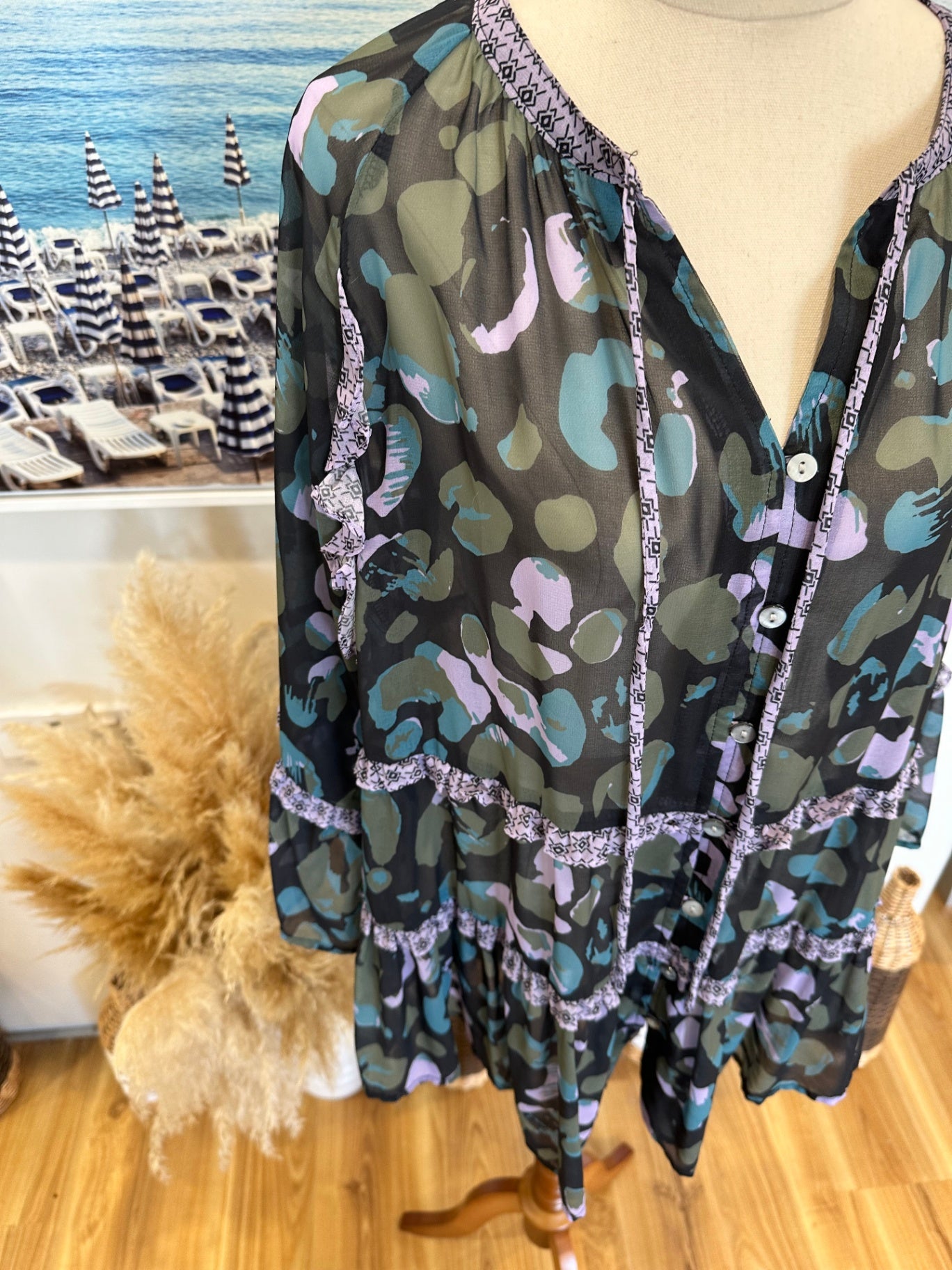 K&K Top - Small (approx 14) - Navy / Purple / Teal