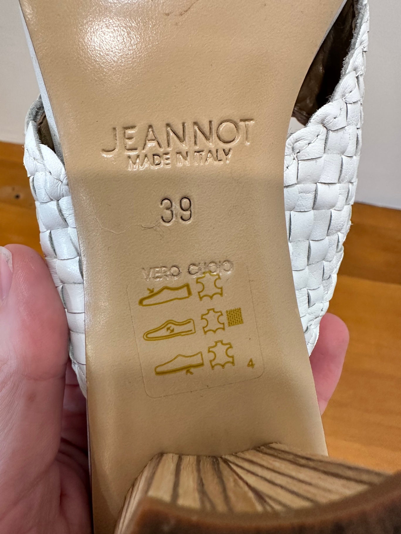 Jeannot - Made in Italy - White woven leather heels - Size EU 39