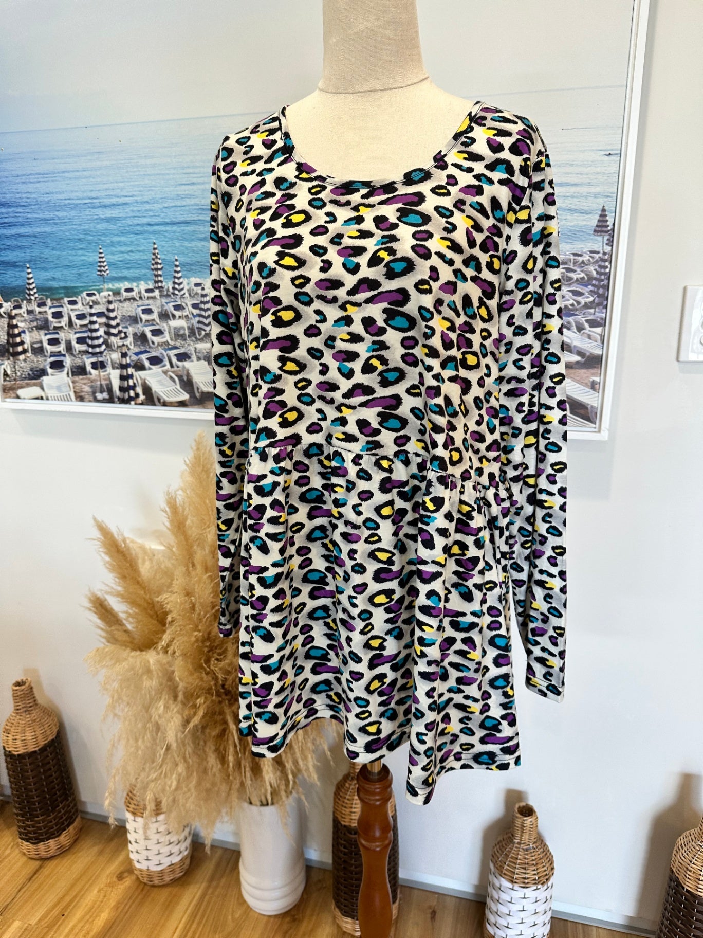 K&K Top - Size Small (approx 14) - Vibrant Animal Print