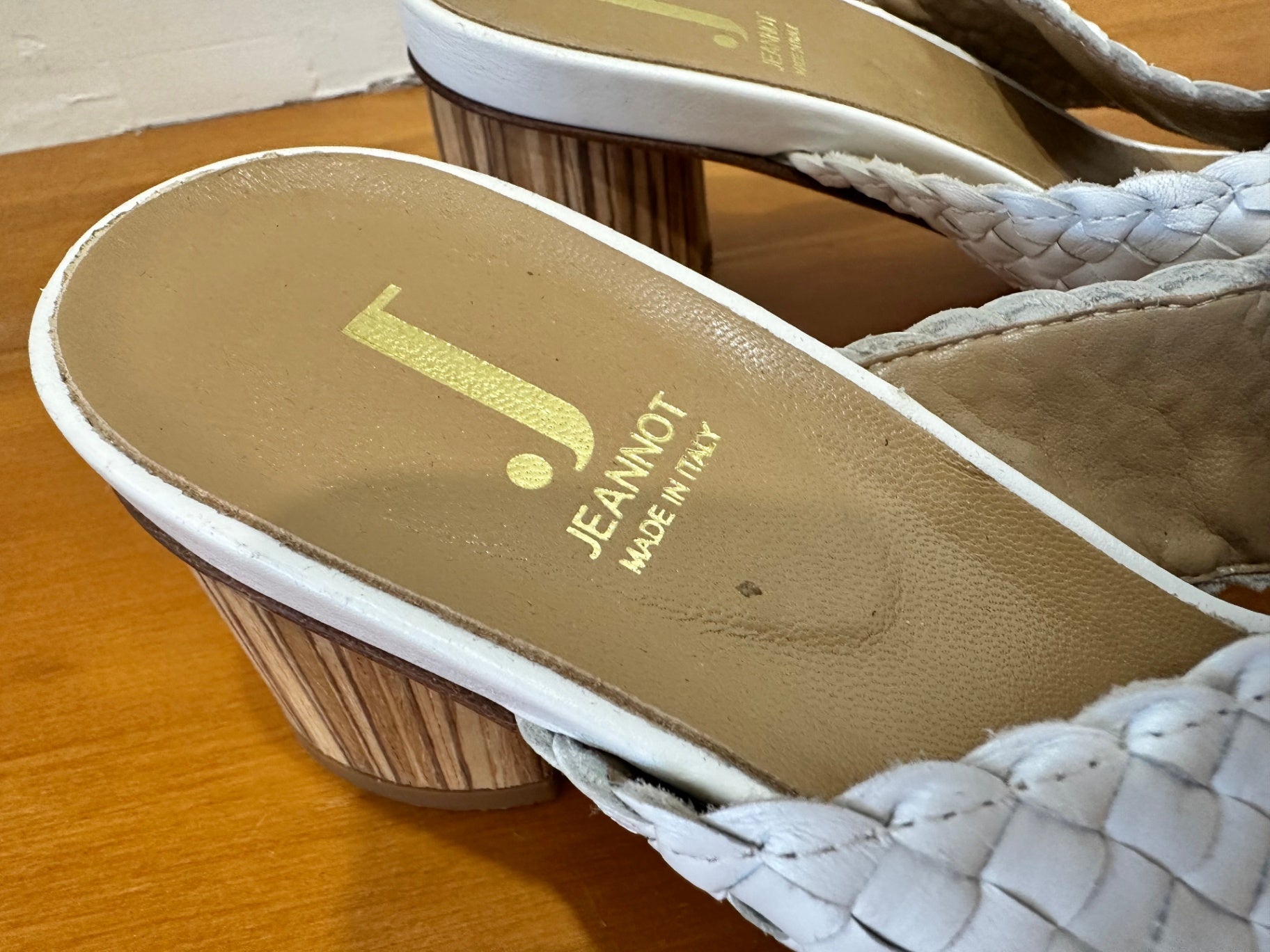 Jeannot - Made in Italy - White woven leather heels - Size EU 39