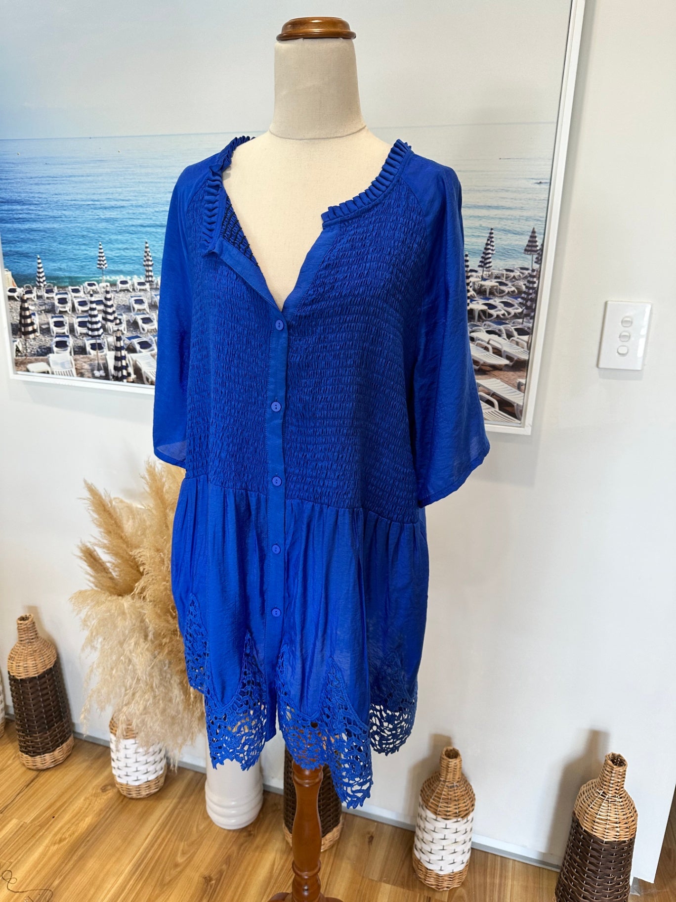 K&K Blue Blouse - Size Small (approx 14)