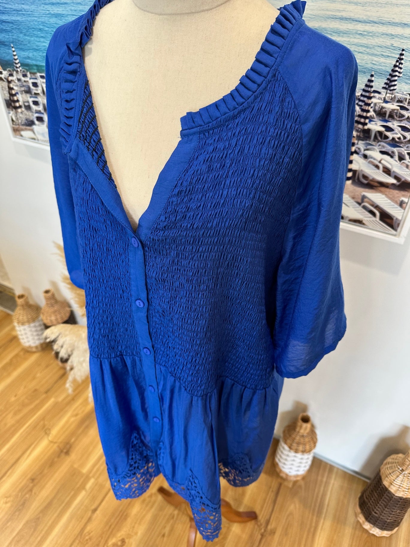 K&K Blue Blouse - Size Small (approx 14)