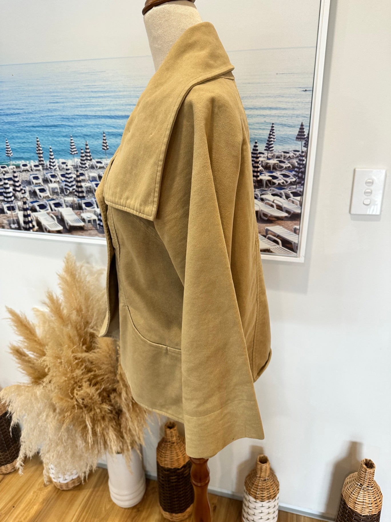 Laura Ashley - Crop Jacket - Size 8 - Beige