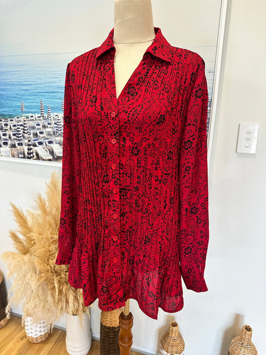Mesmerise Blouse 12 Red and black