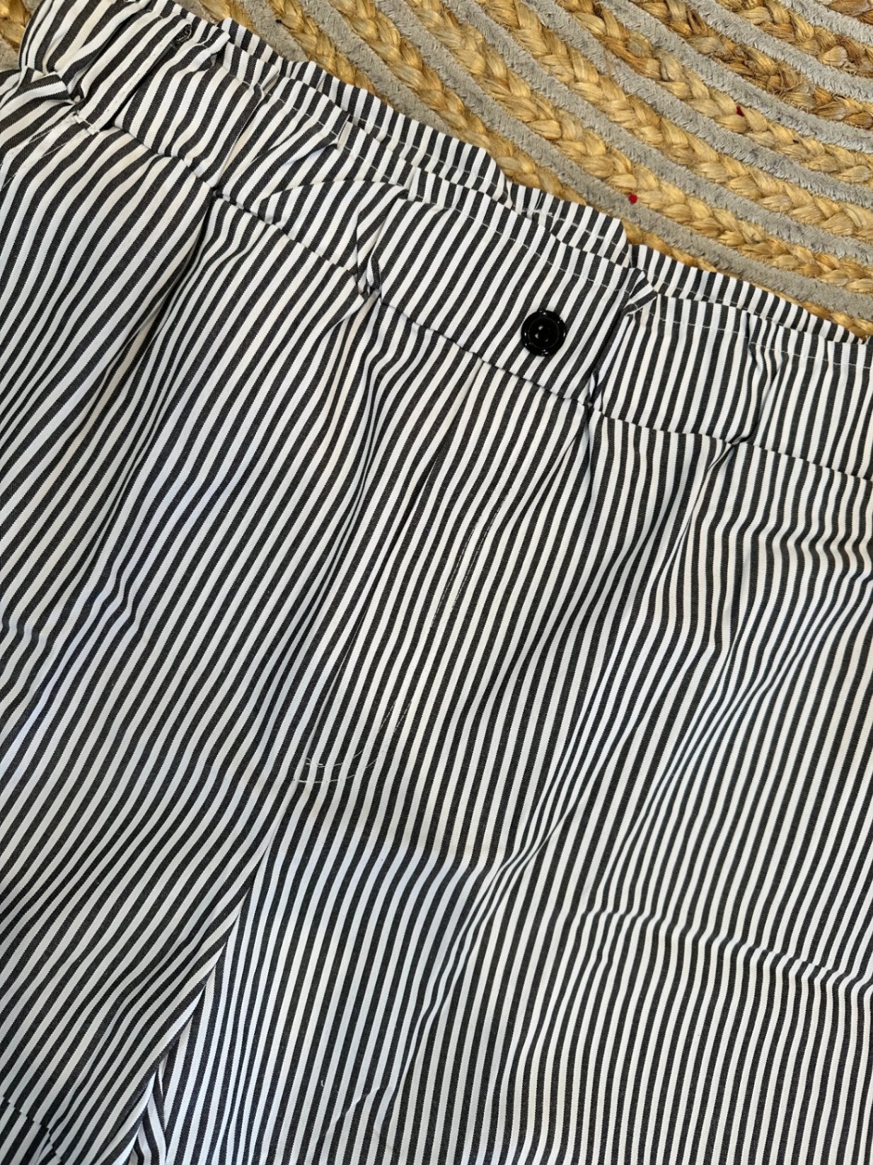 Grey + White Stripes - Shorts - Extra Large 