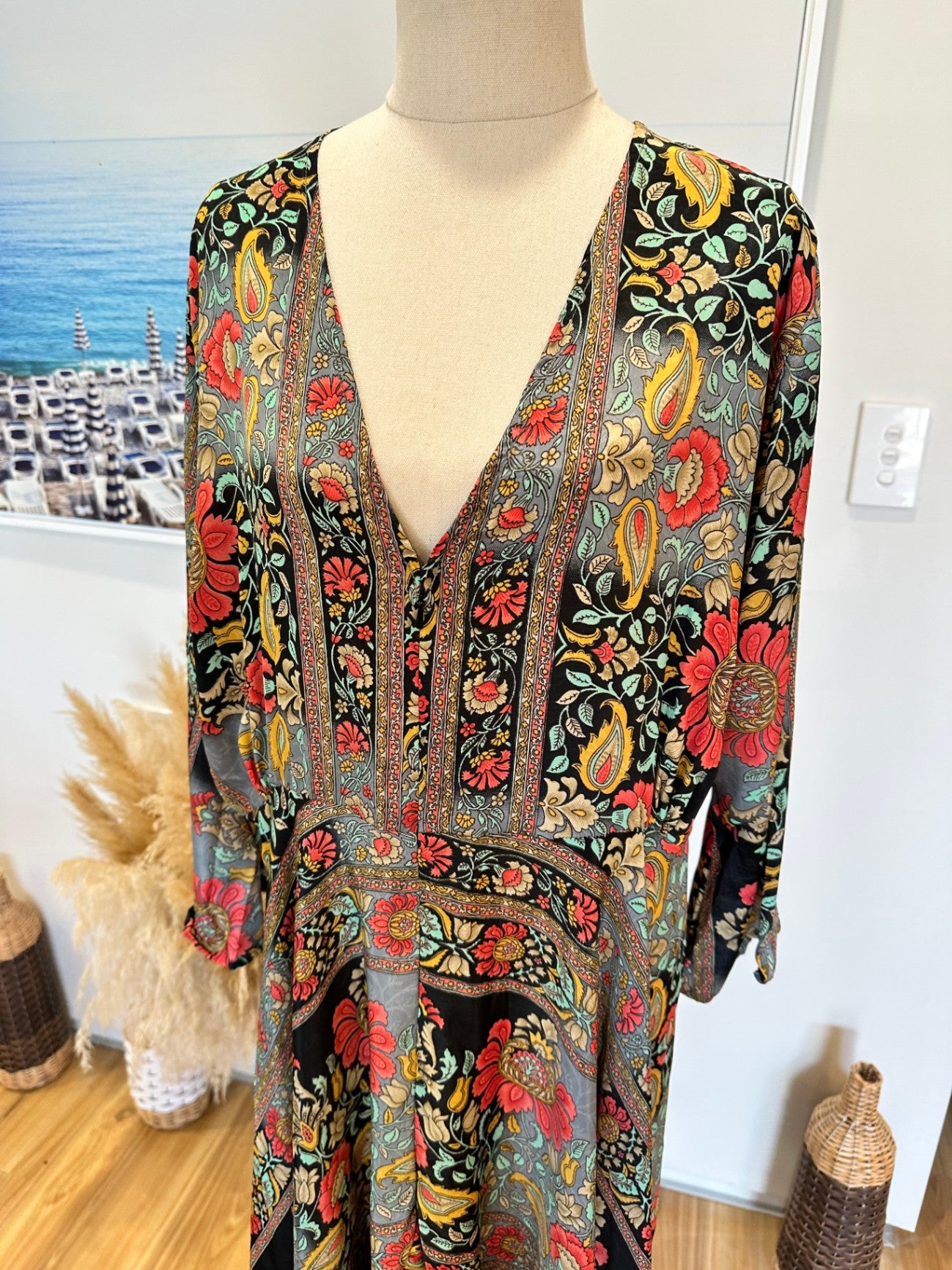 Cienna - Bohemian Maxi Dress - Paisley Print