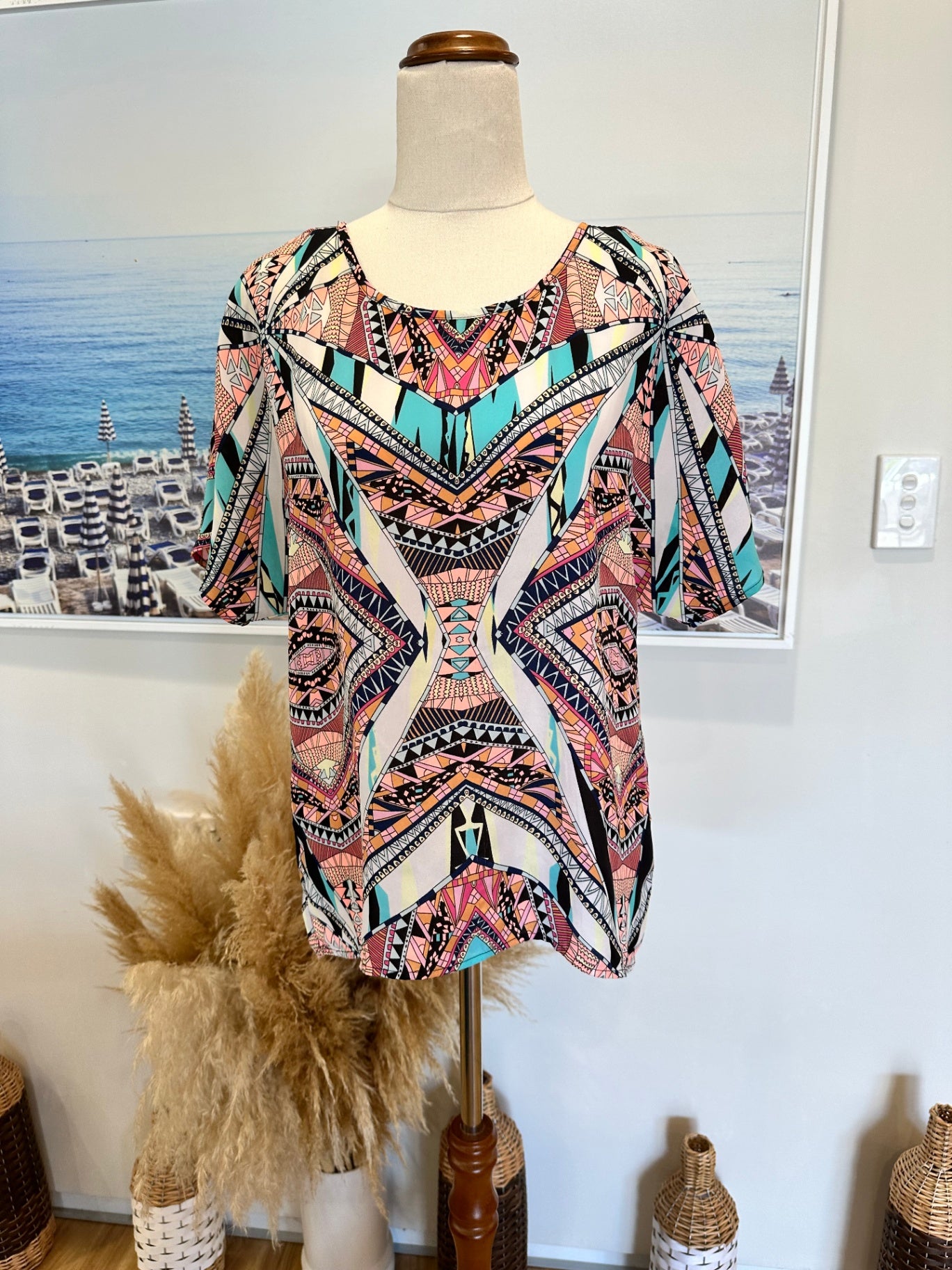 Aztec Top - Medium / Large - Pastel Tones