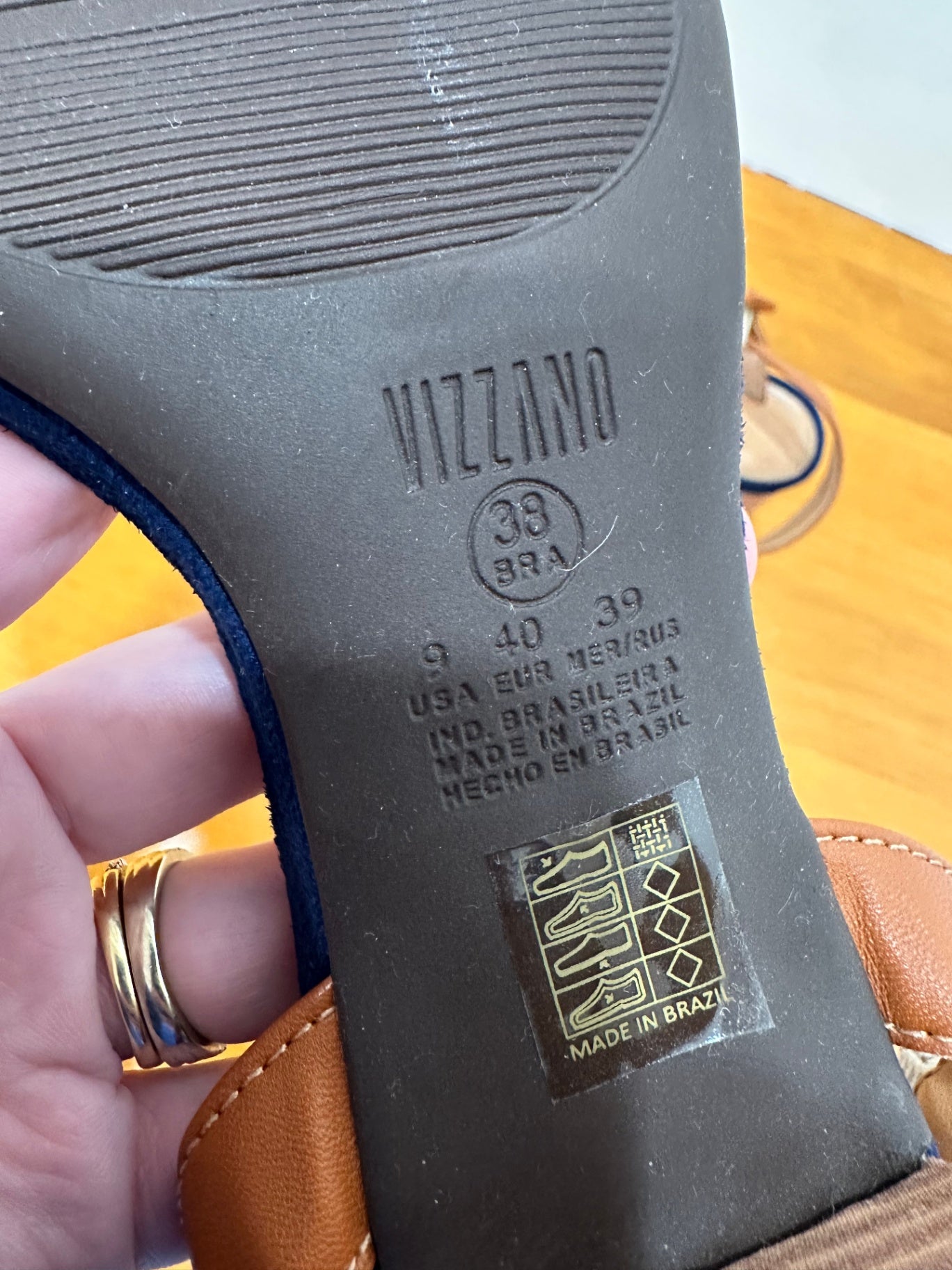 Vizzano - Sandals - Size EU38 - Navy blue and brown