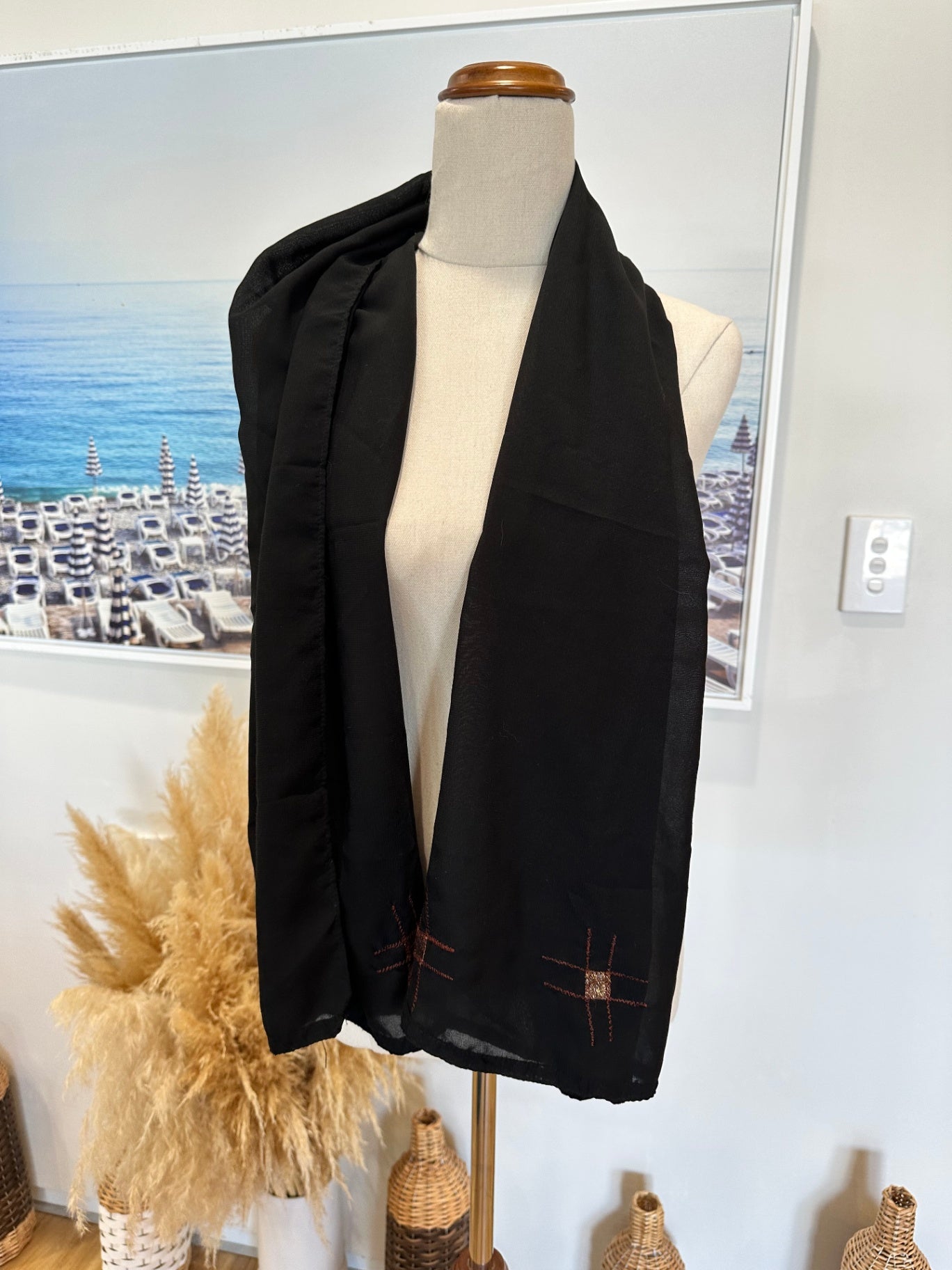 Scarf - Black + Bronze