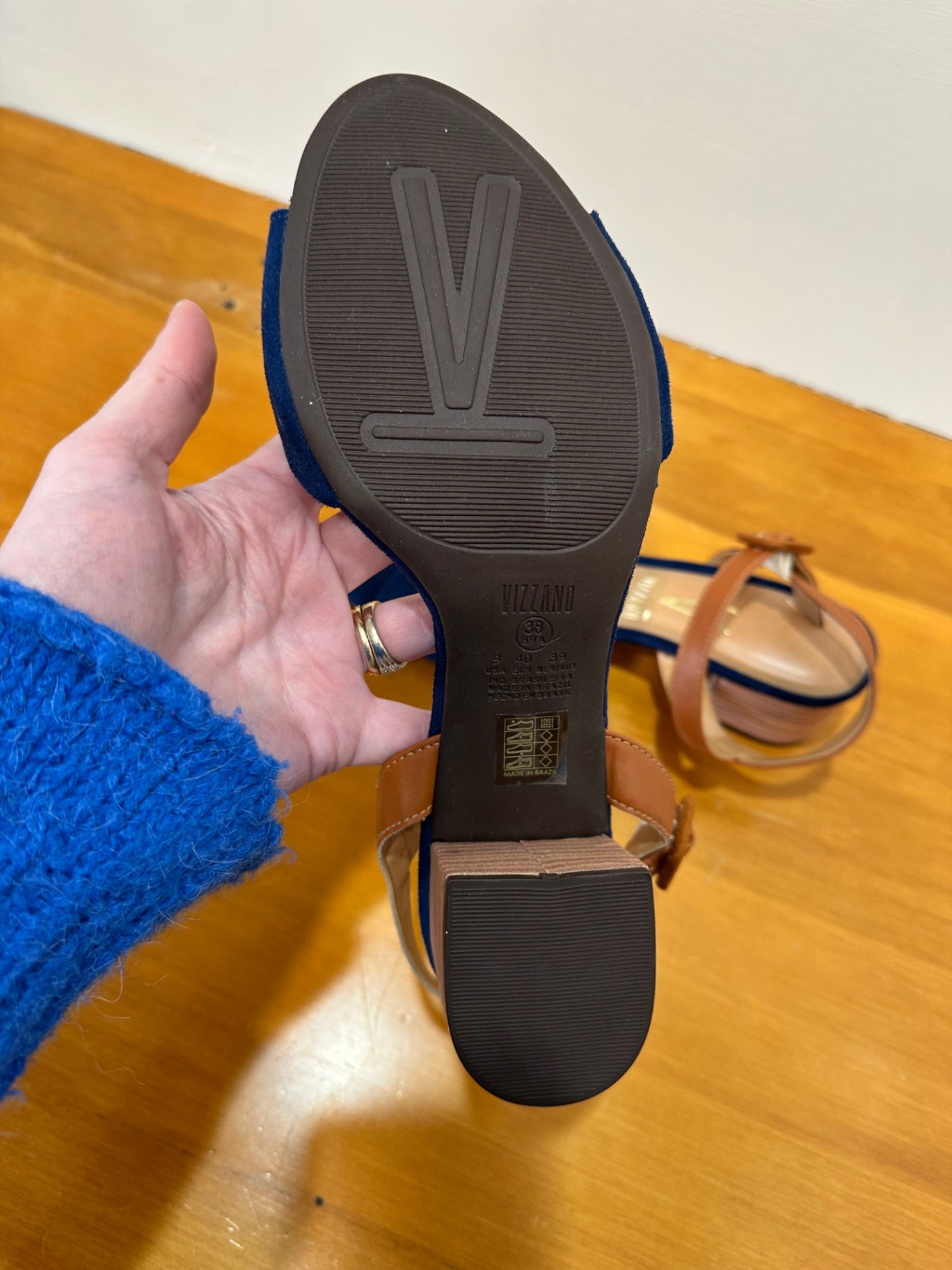 Vizzano - Sandals - Size EU38 - Navy blue and brown