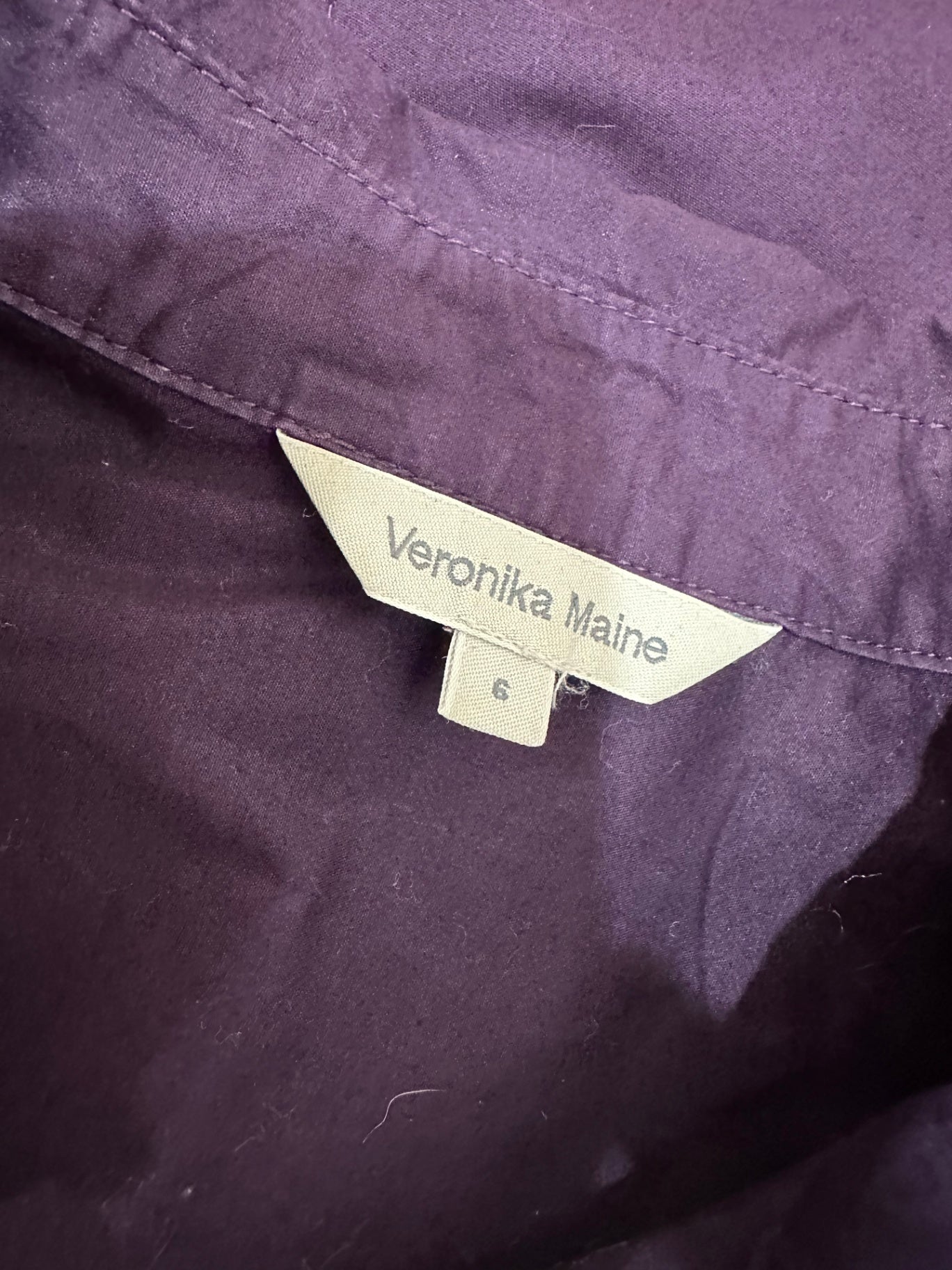 Veronika Maine - Classic Cotton Shirt - Size 6 - Plum Purple