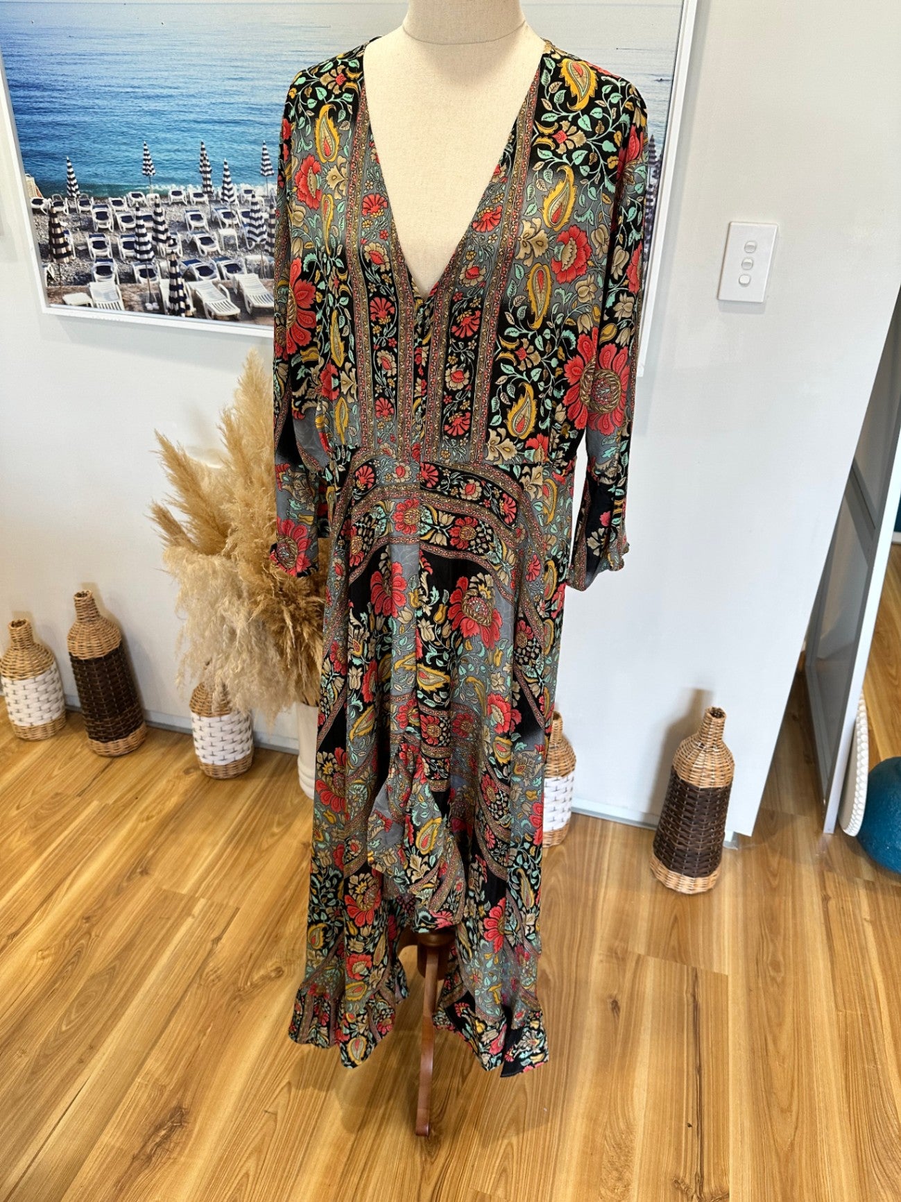 Cienna - Bohemian Maxi Dress - Paisley Print