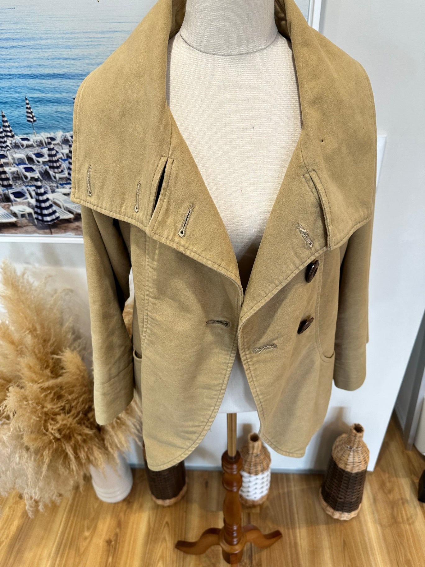 Laura Ashley - Crop Jacket - Size 8 - Beige